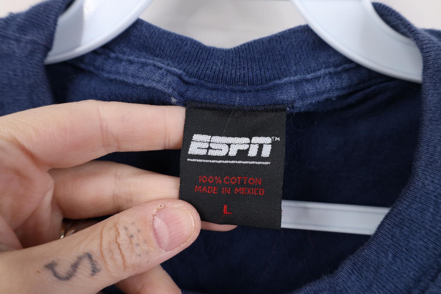 Vintage Vintage 90s Y2K ESPN Worldwide Leader In Sports T-Shirt Blue Size US L / EU 52-54 / 3 - 7 Thumbnail