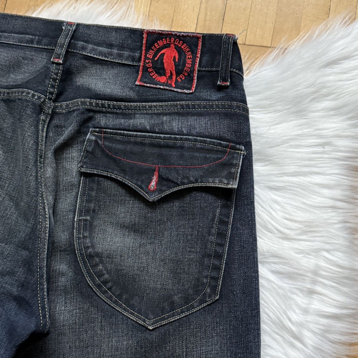 Dirk Bikkembergs 📌 Vintage Y2K Dirk Bikkembergs Baggy Soccer Washed Jeans Size US 33 - 15 Thumbnail