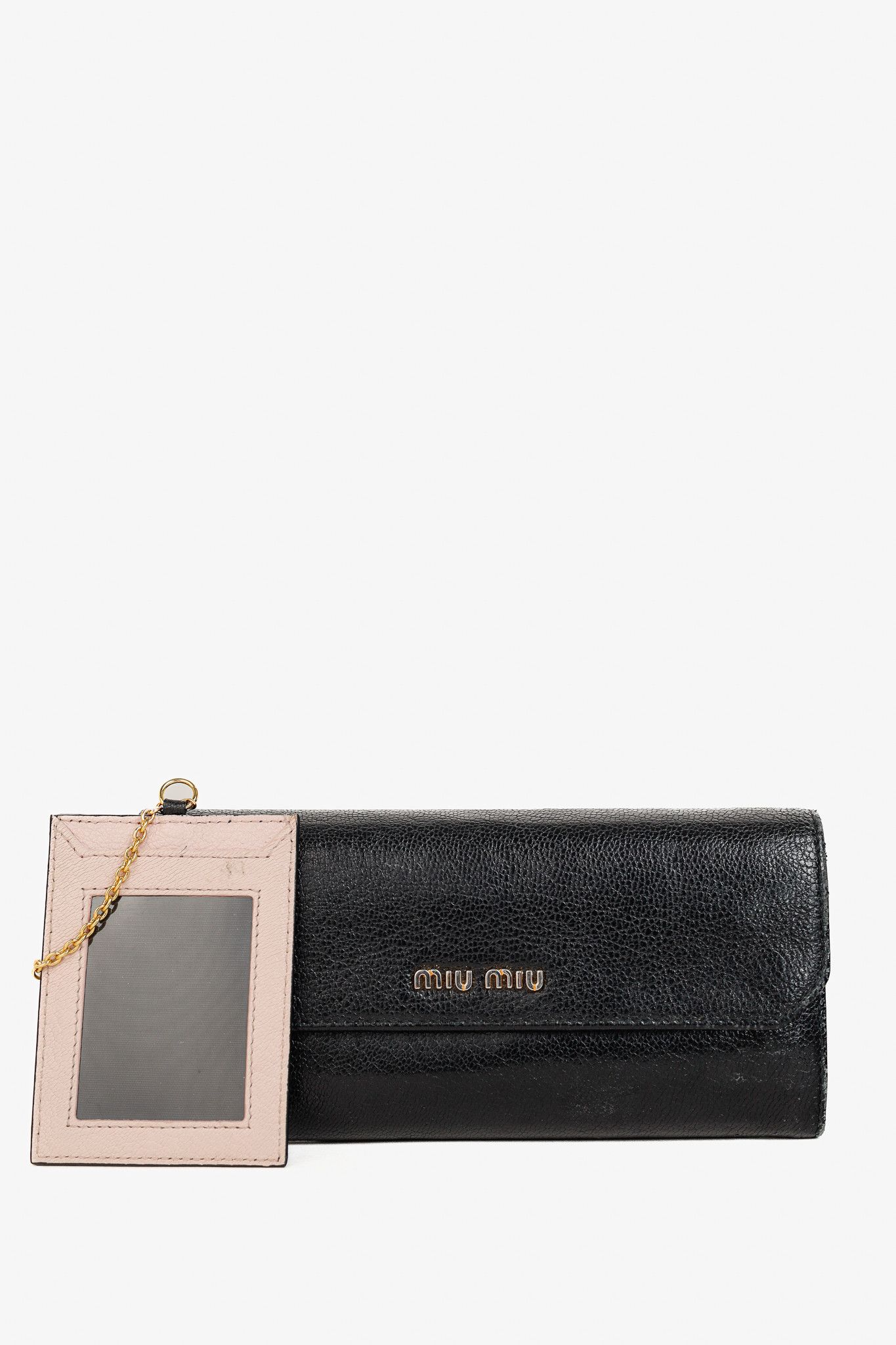 Miu Miu Miu Miu Black Madras Leather Long Wallet Size ONE SIZE - 1 Thumbnail
