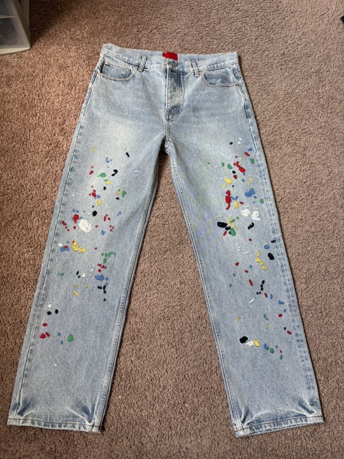Fugazi FUGAZI CHAIN SPLATTER JEANS LIGHT WASHED Size US 34 / EU 50 - 3 Thumbnail