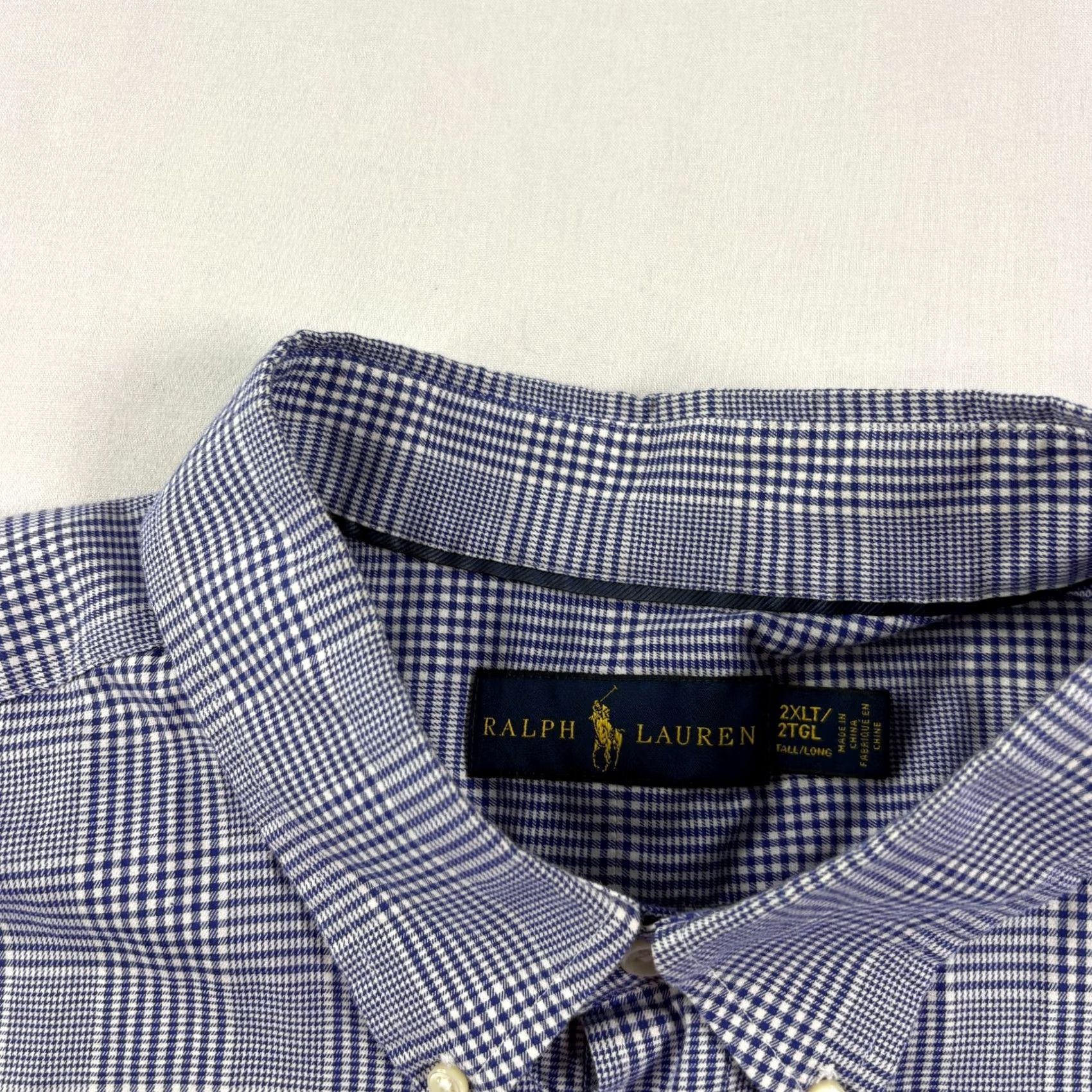 Polo Ralph Lauren Polo Ralph Lauren Shirt Mens 2XLT Tall Blue Plaid Button Up Long Sleeve Size US XXL / EU 58 / 5 - 4 Thumbnail