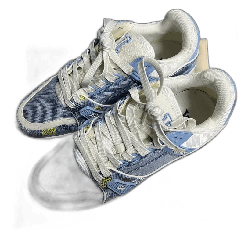 Louis Vuitton Louis Vuitton Blue Denim Low-Top Sneakers Size US 6 / EU 39 - 1 Thumbnail