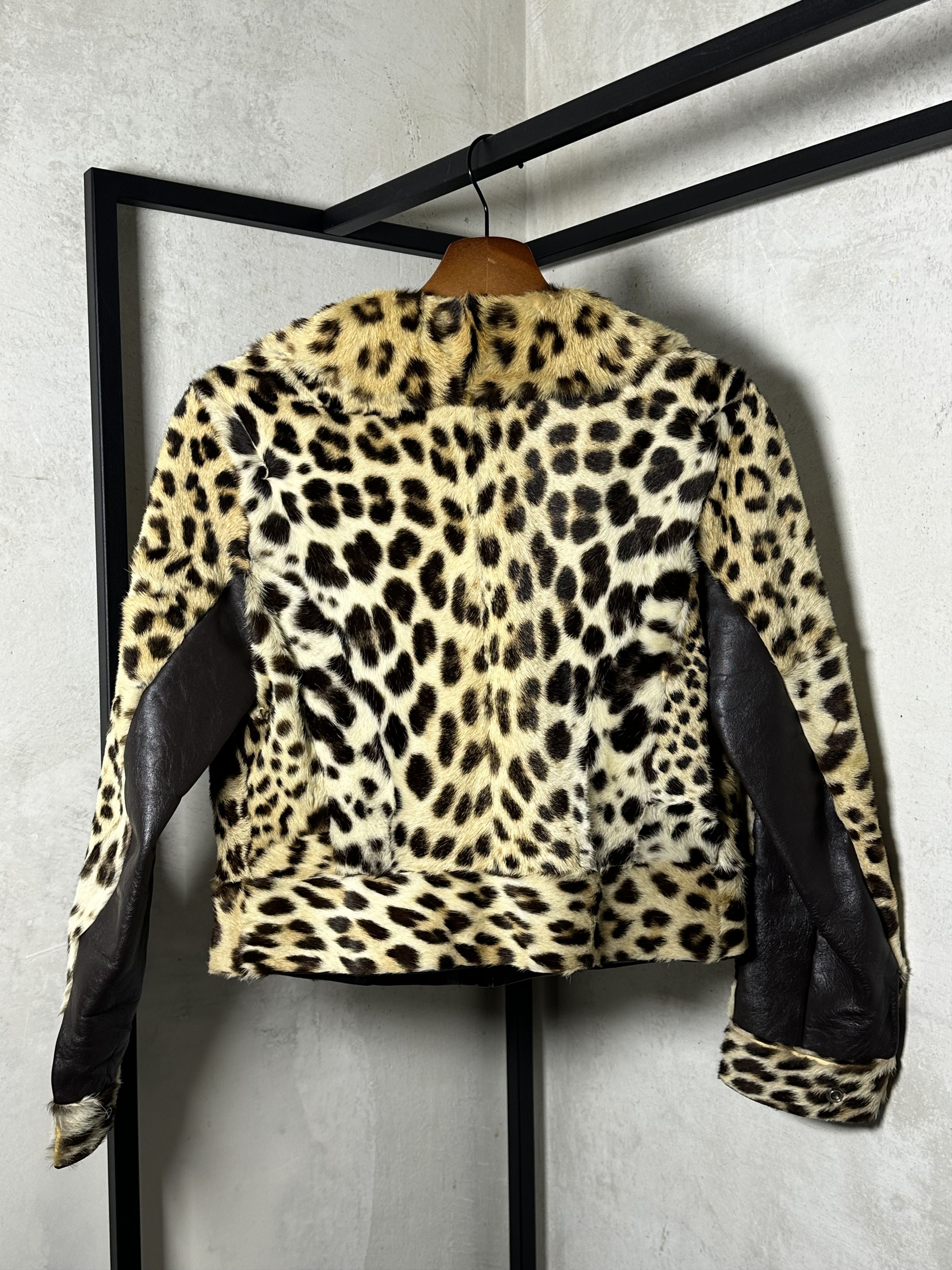 PONY Nocturne Pony Fur Leopard Printed Blazer Size XS / US 0-2 / IT 36-38 - 6 Thumbnail