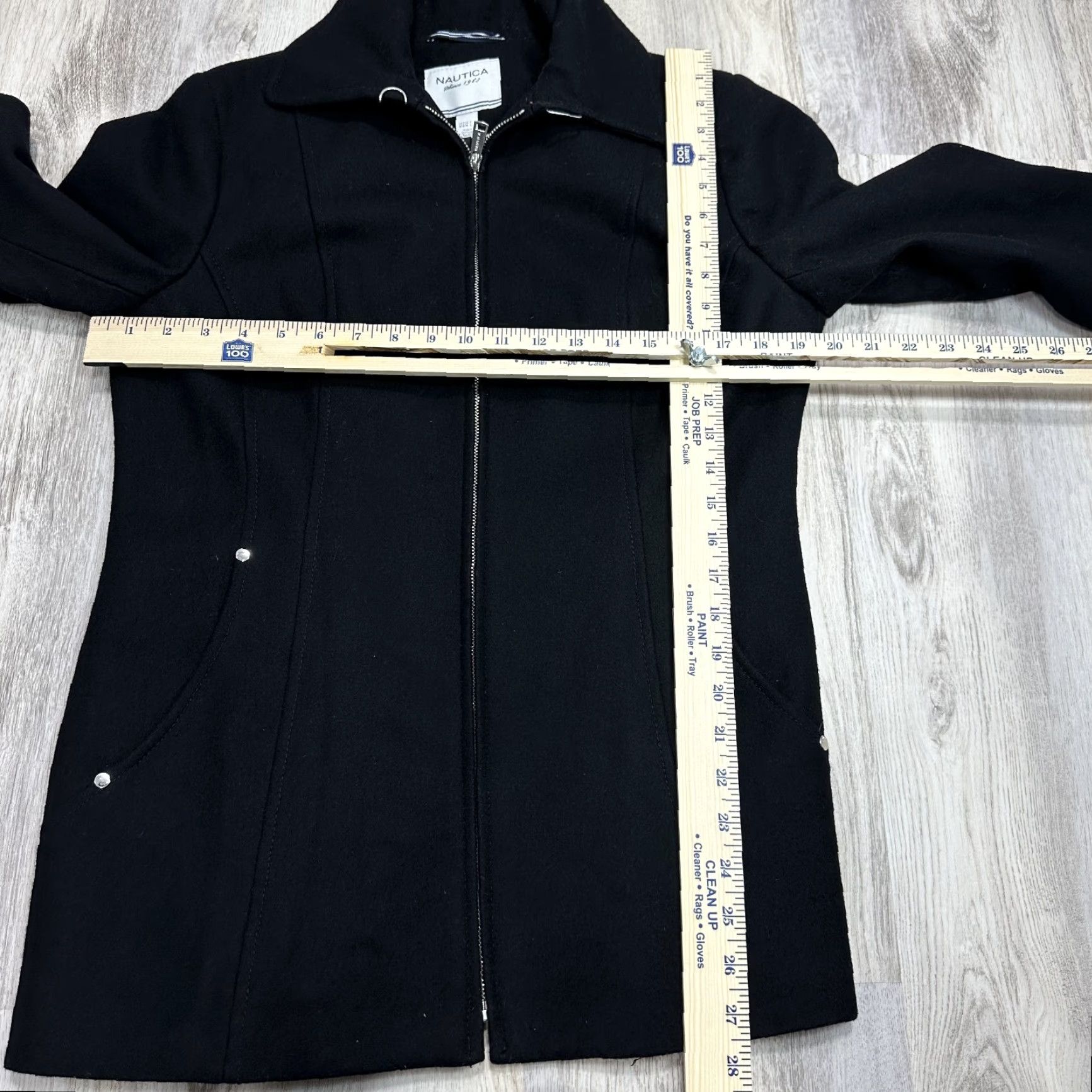 Nautica Nautica Black Wool Blend Coat Jacket Zip Up Lined Women's M Casual Overcoat Size M Size M / US 6-8 / IT 42-44 - 2 Thumbnail