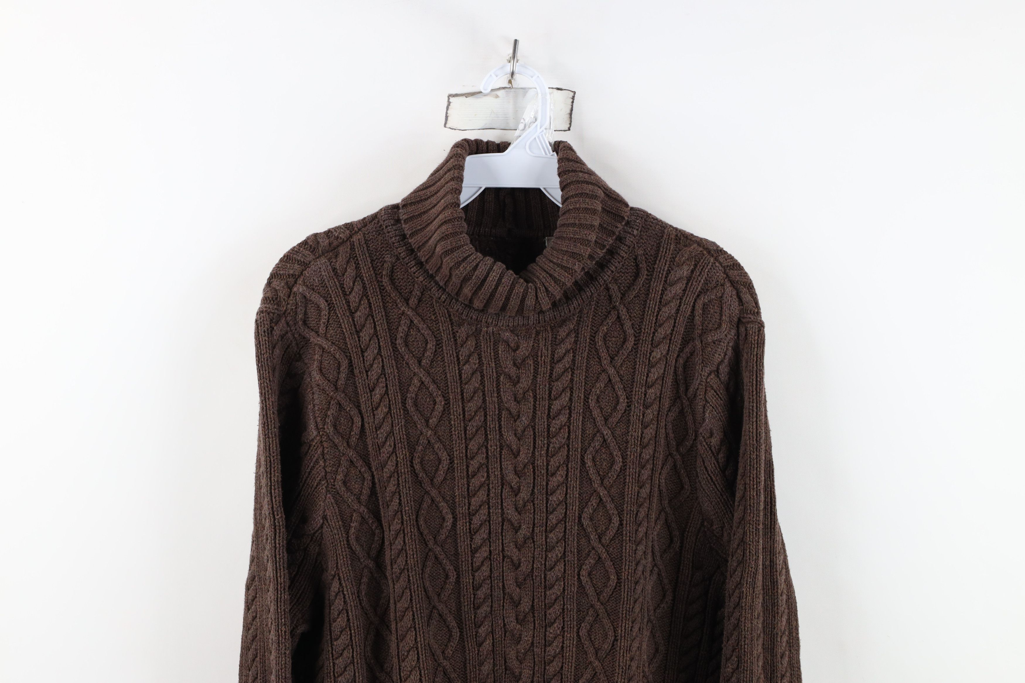 Vintage Vintage 90s Streetwear Cable Fisherman Turtleneck Sweater Size XL / US 12-14 / IT 48-50 - 2 Thumbnail