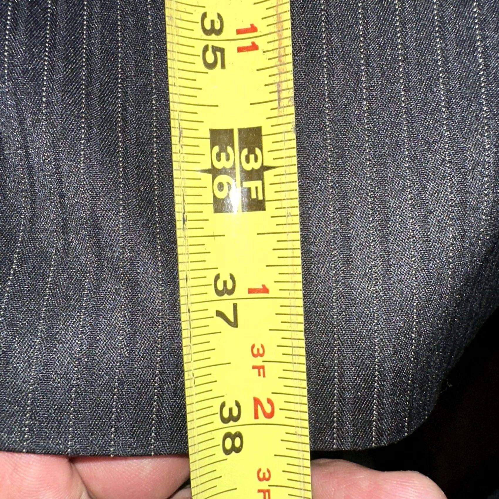 Vintage John Rafael Men’s Suit Jacket Pinstripe Black 48L Big & Tall Suit Jacket 2 Piece Mens Size 48R - 7 Thumbnail