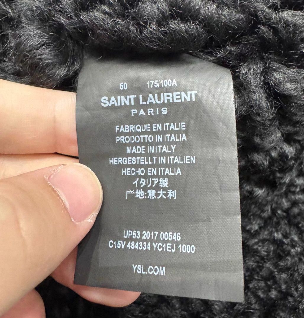Yves Saint Laurent YSL Black Shearling Leather Jacket for Men. Size US M / EU 48-50 / 2 - 4 Thumbnail