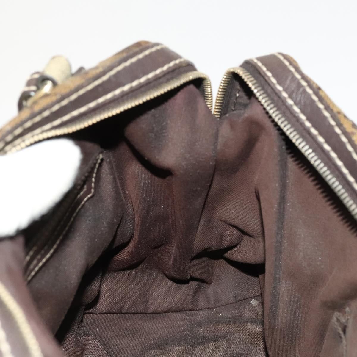 Gucci GUCCI GG Crystal Hand Bag Coated Canvas Brown Gold Size ONE SIZE - 17 Thumbnail