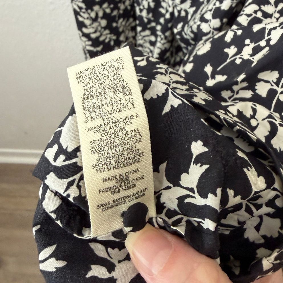 THE GREAT The Great Dress Black Ivory Floral Midi Women Button Front Size XS / US 0-2 / IT 36-38 - 11 Thumbnail