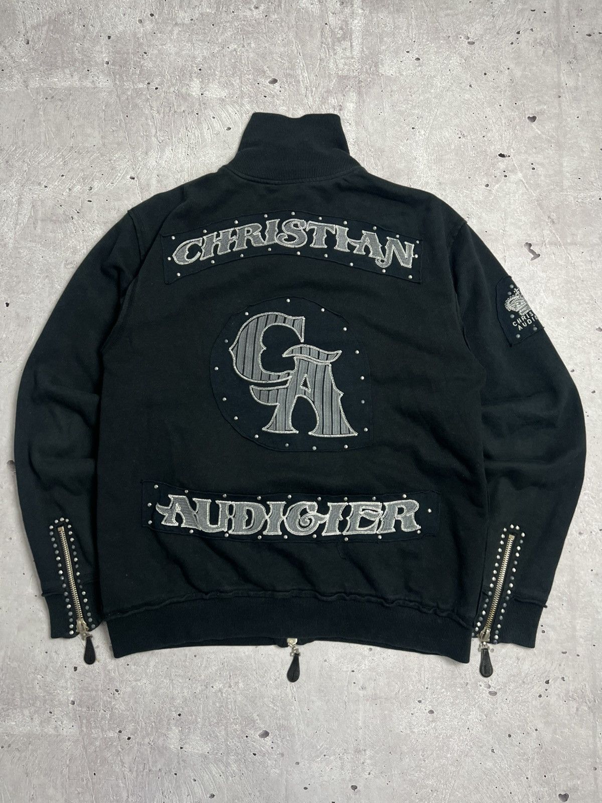 Christian Audigier Vintage Y2K Christian Audigier Zip Sweatshirt Size US L / EU 52-54 / 3 - 3 Thumbnail