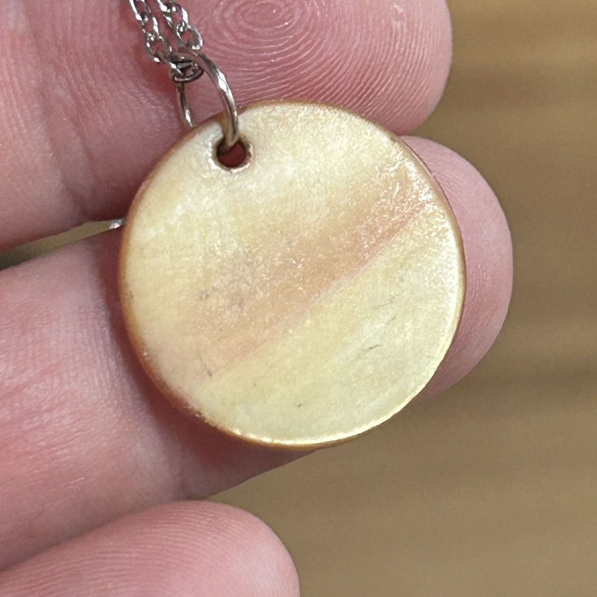 Handmade Handcrafted salvaged vintage mother of pearl disc necklace Size ONE SIZE - 4 Thumbnail