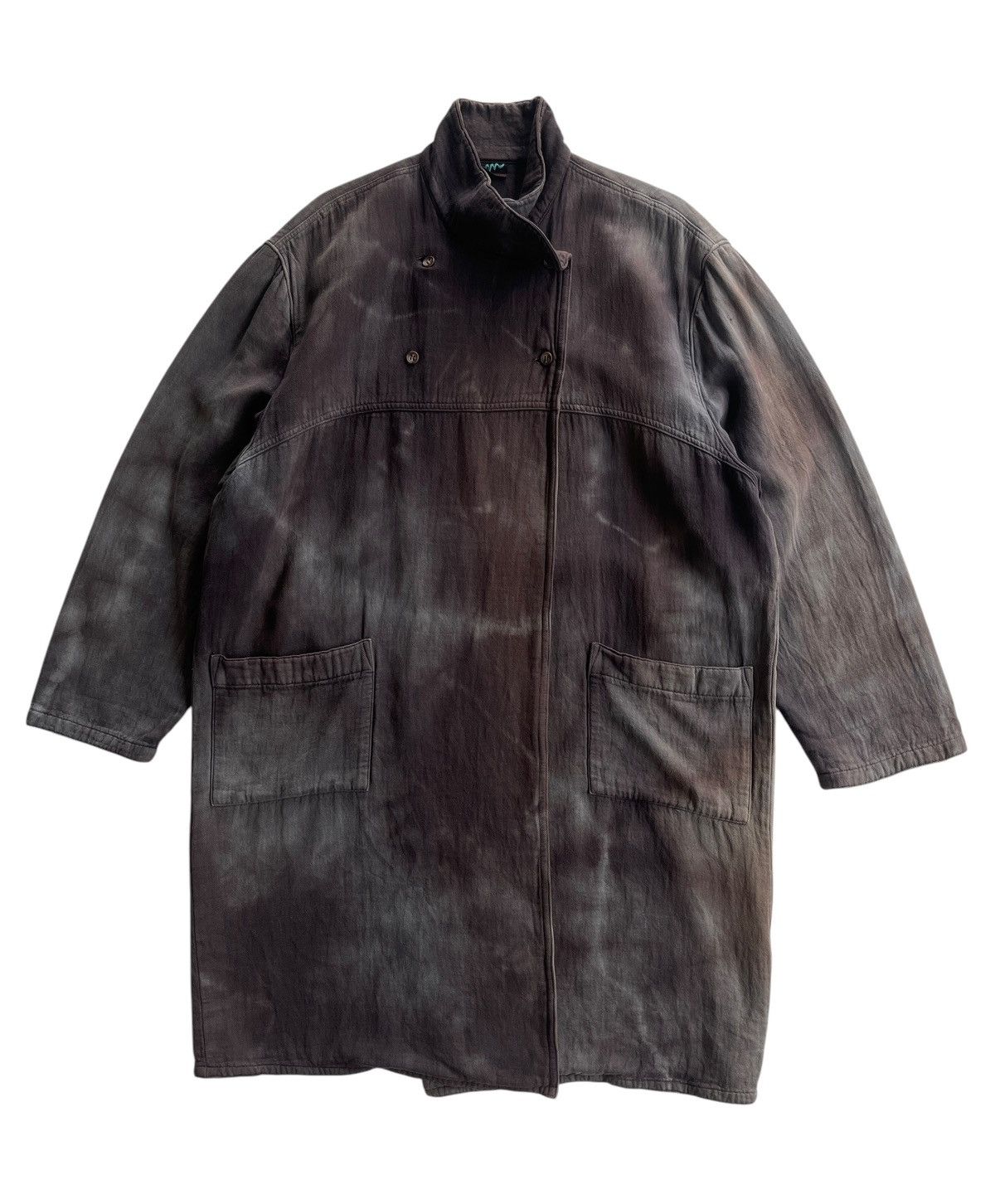 Japanese Brand Mr.Michiko Linen Dyed Duster Issey Miyake Style Trenchcoat Size US XL / EU 56 / 4 - 2 Thumbnail