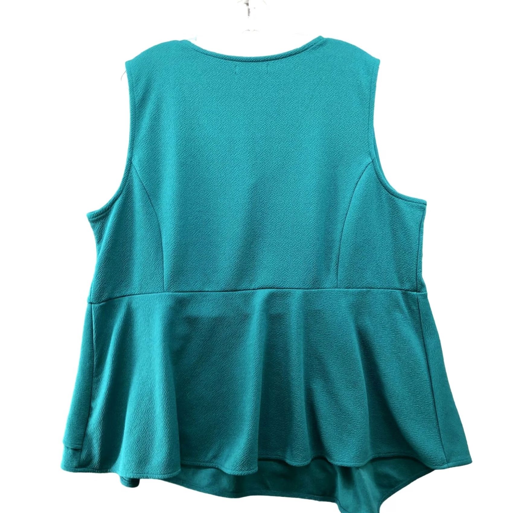 Vintage Lane Bryant Blouse Womens 24 Teal Sleeveless V-Neck Knit Polyester Size 4XL / US 24-26 - 2 Thumbnail