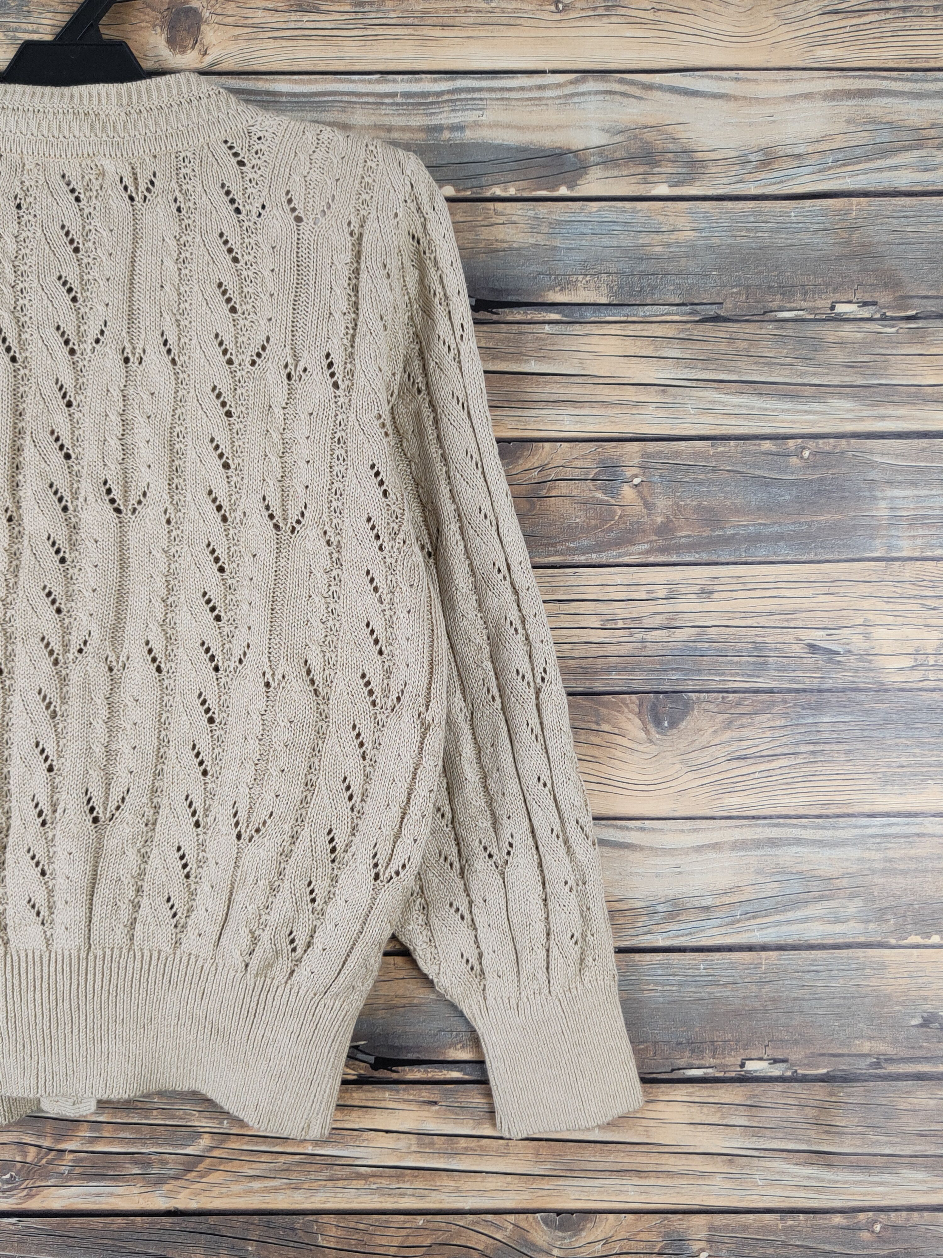 Aran Isles Knitwear Premiyell Light Brown Knitwear Cardigan #W1646 Size M / US 6-8 / IT 42-44 - 9 Thumbnail