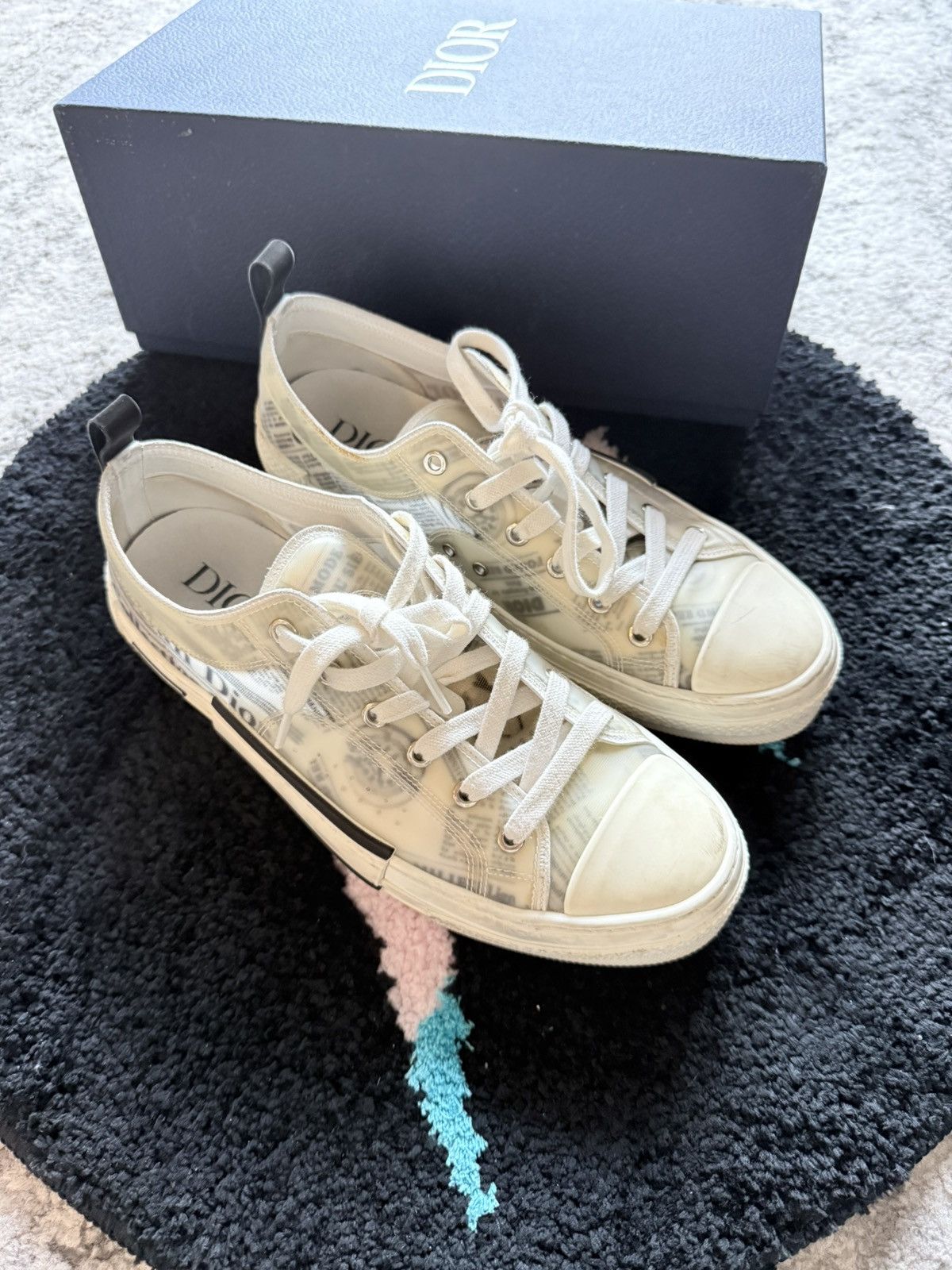 Christian Dior B23 Daniel Arsham Newspaper Print Sneakers