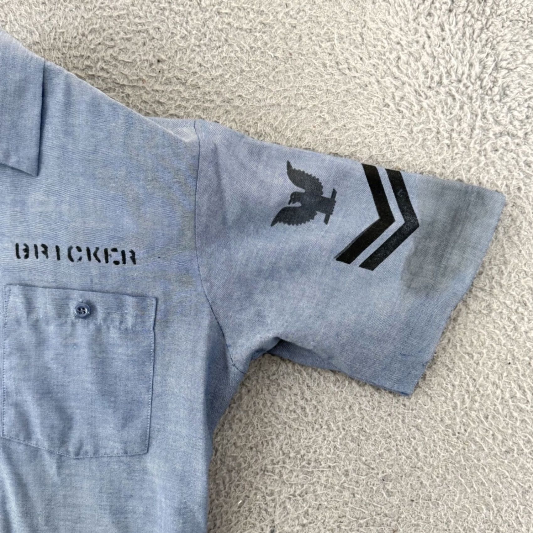 Vintage VINTAGE Seafarer Shirt Mens S Chambray Button Up 60s USA Navy Seafarer Button-Up Short Sleeve Blue Cotton Blend Solid Size US S / EU 44-46 / 1 - 5 Thumbnail