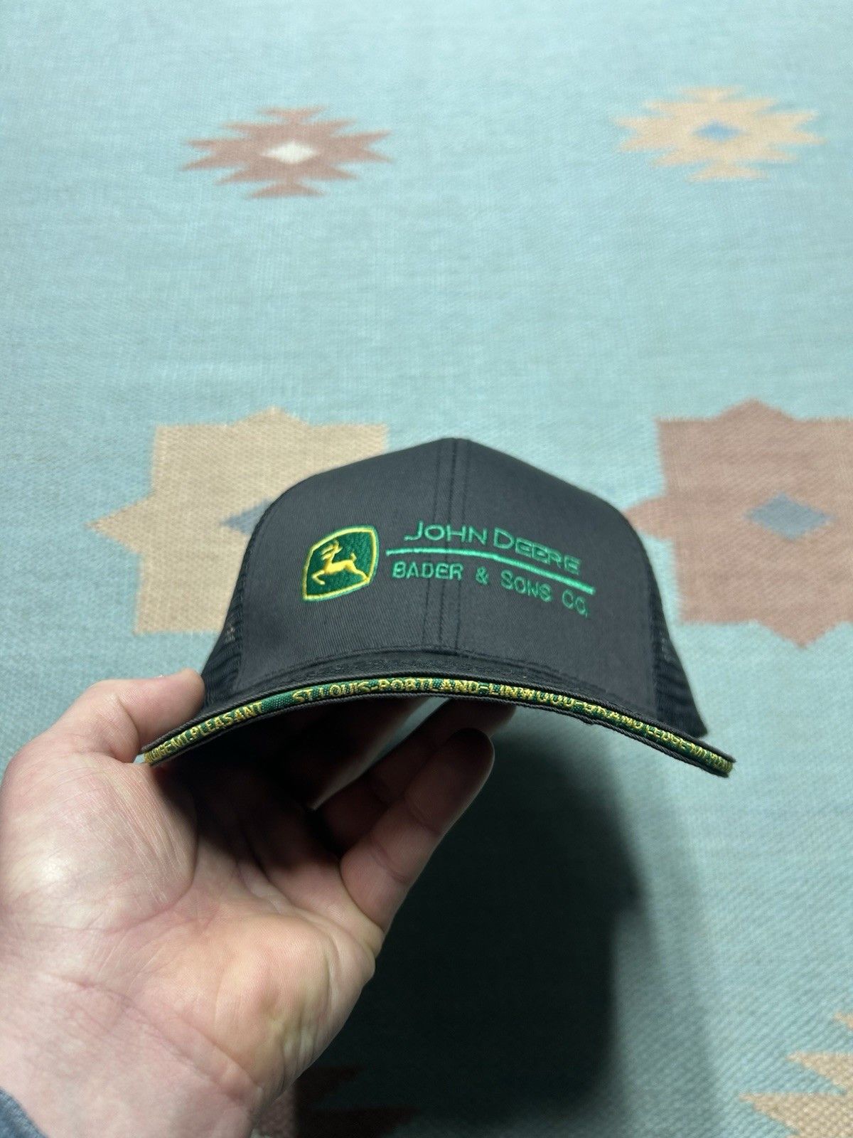 Vintage Vtg trucker hat John Deere Bader & Sons Michigan strapback Size ONE SIZE - 3 Thumbnail