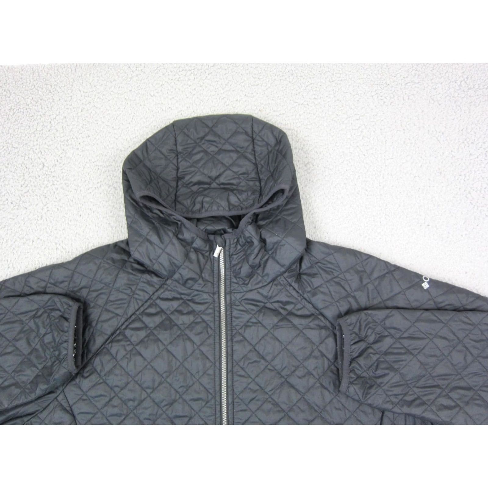 Vintage Columbia Jacket Women 2X Black Full Zip Omni-Heat Quilted Hooded Casual Hiking Jacket Size XXL / US 16-18 / IT 52-54 - 2 Thumbnail