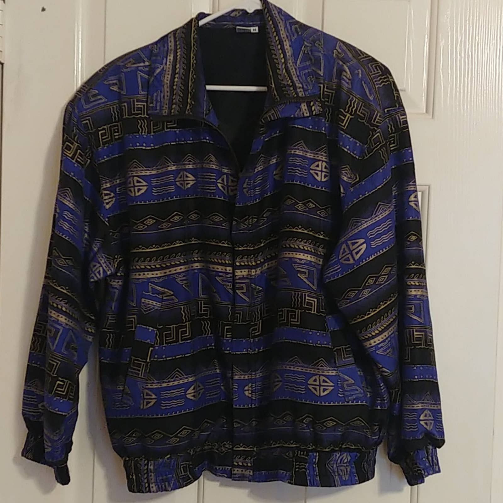Other Vtg 90s FUDA International Zip Up 100 % Silk Jacket Medium 