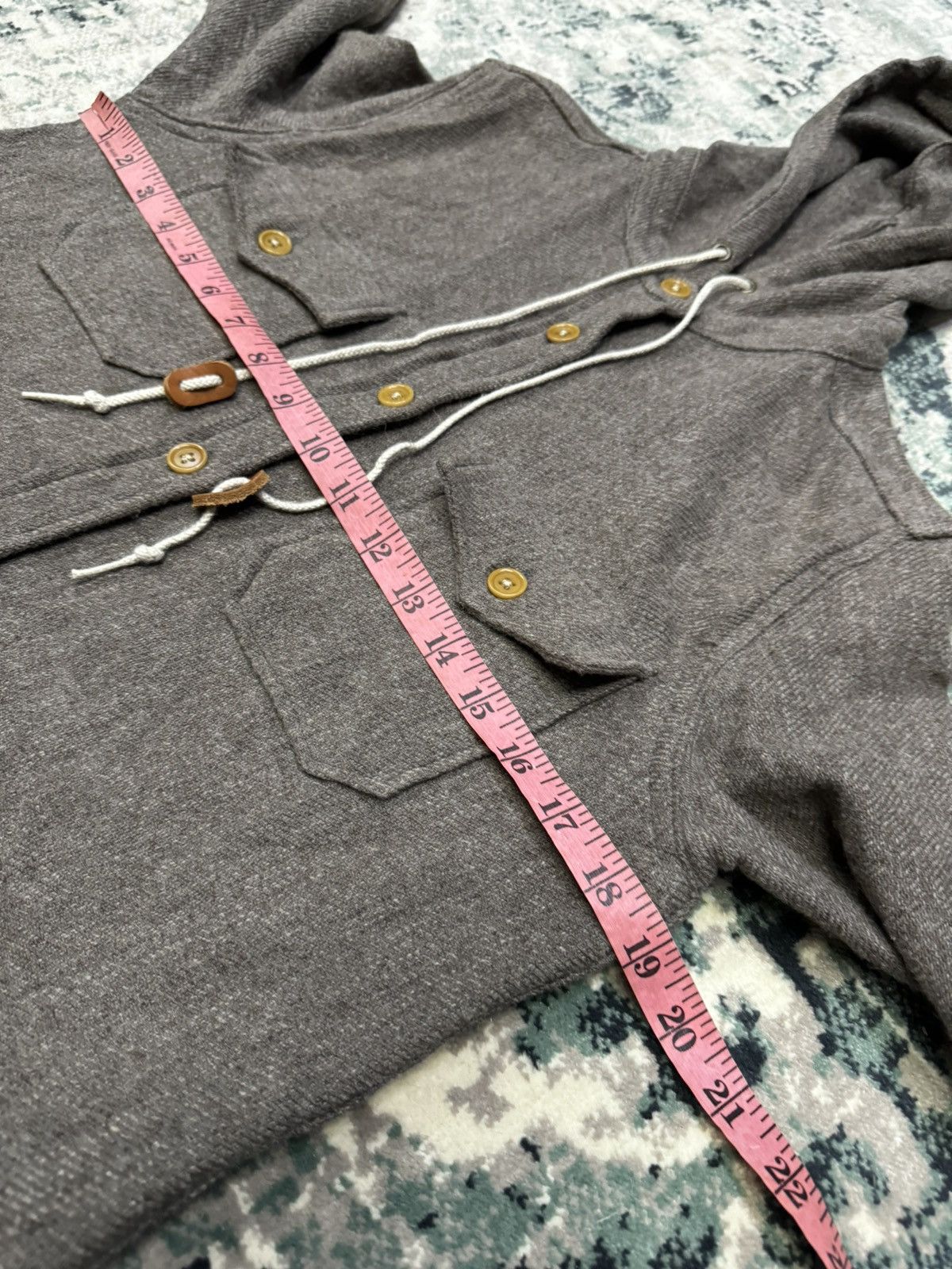 ORSLOW WOOL BUTON UP HOODIE SHIRT