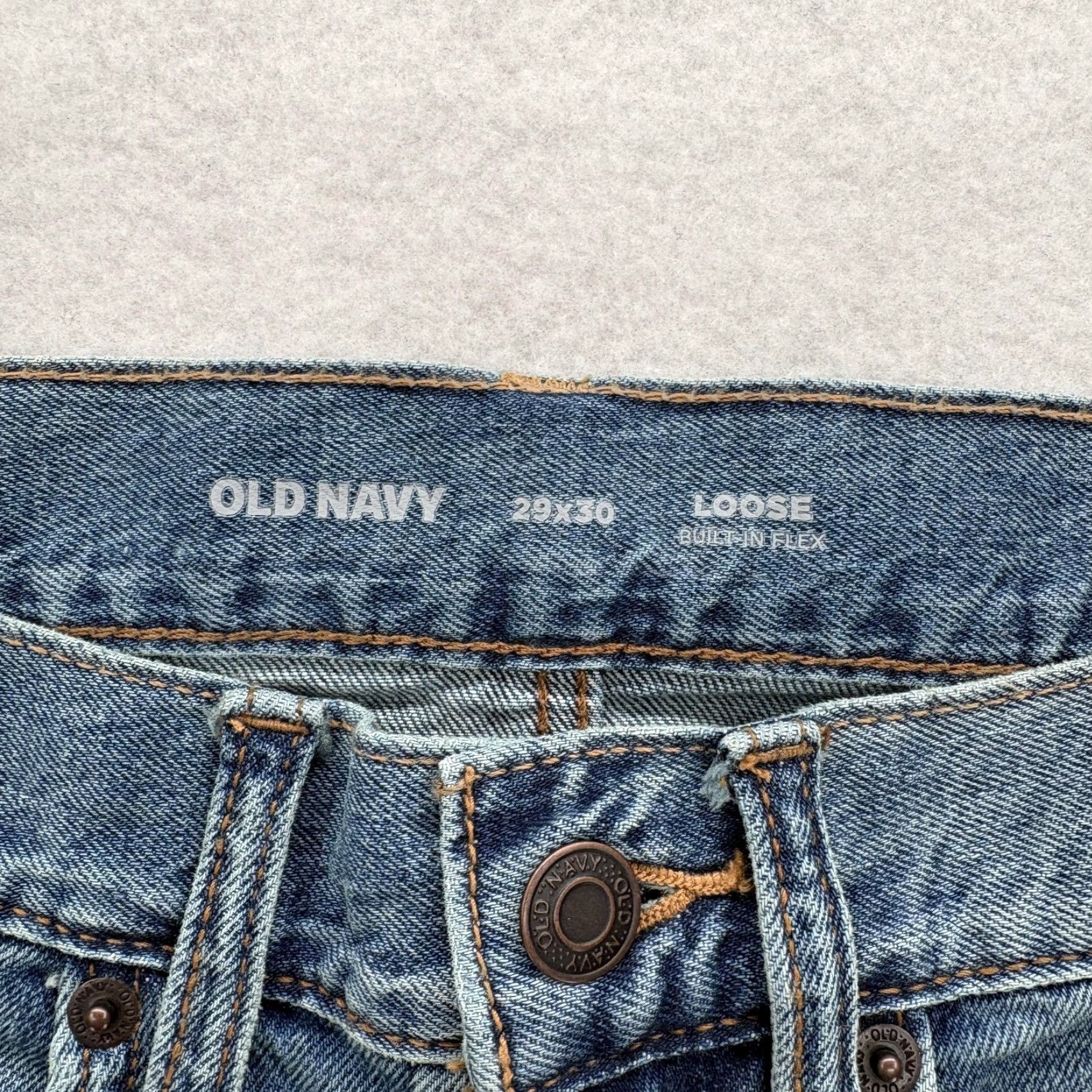 Old Navy Old Navy Jeans Mens 29x30 Blue Medium Wash Relaxed Straight Denim NWT Built-In Flex Size US 29 - 5 Thumbnail