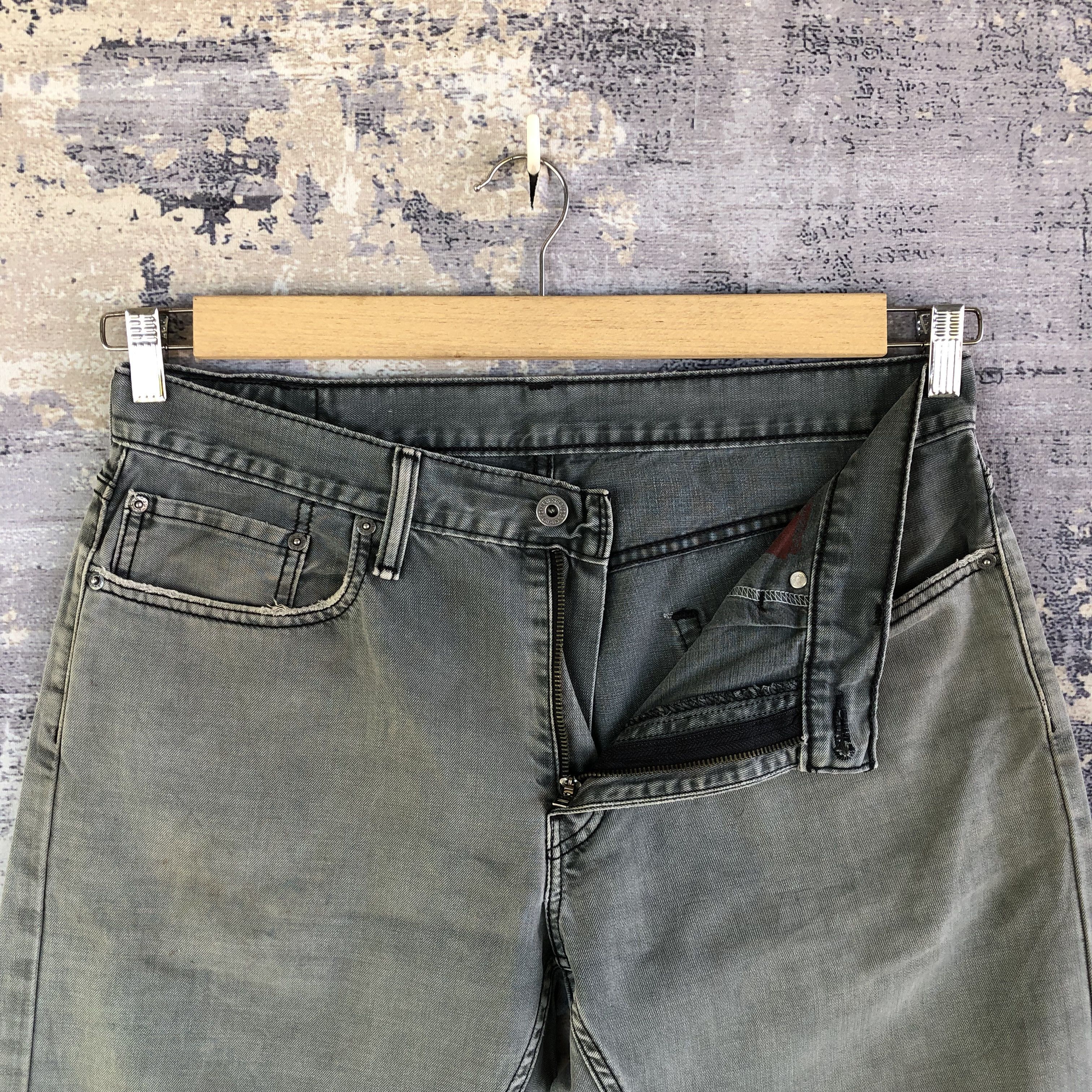 Levi's Vintage Levis Super Black Ash Gray Jeans Levi's 514 Denim Size US 34 / EU 50 - 6 Thumbnail