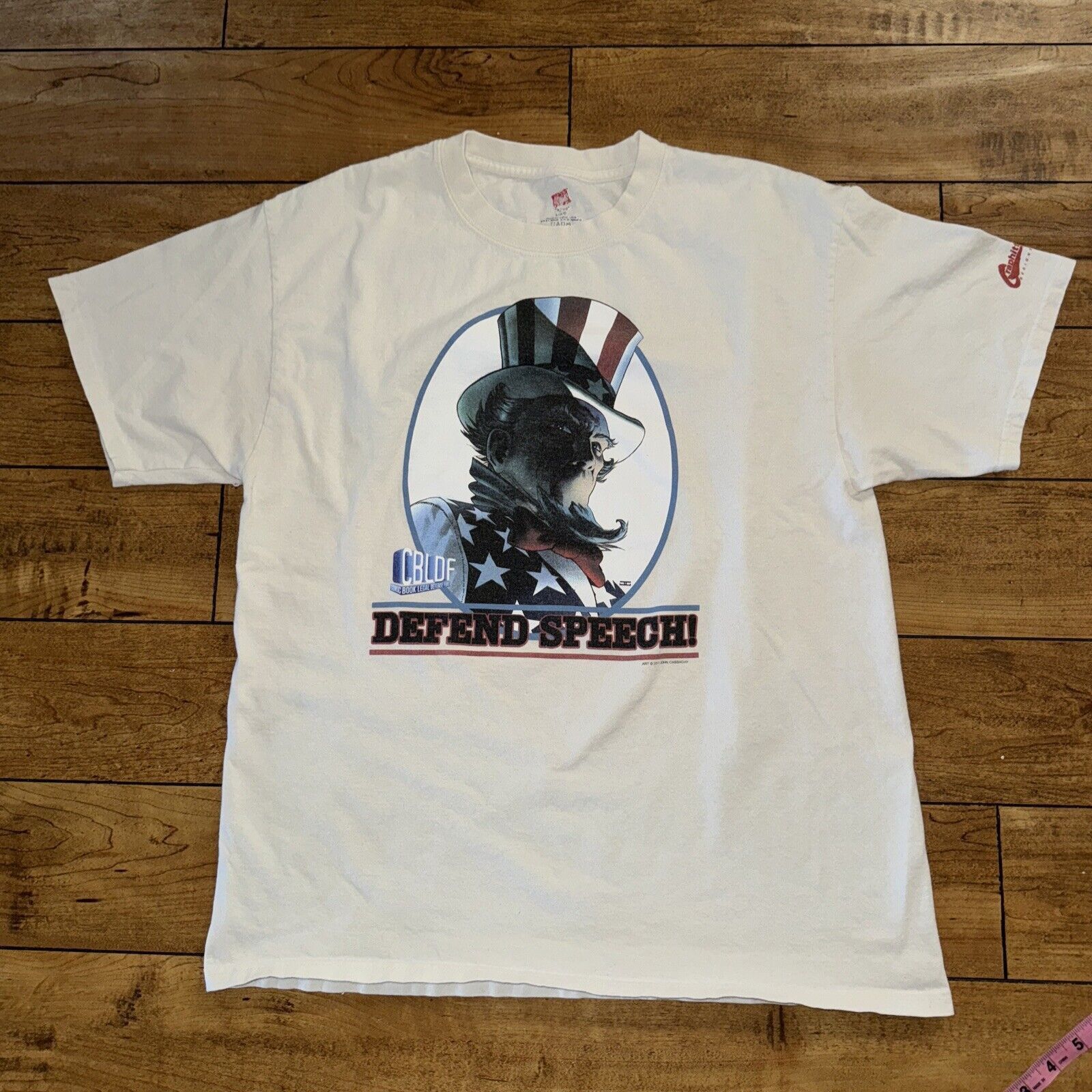 Japanese Brand × Vintage Vintage Graffiti Defend Speech T-Shirt L 20x26 John Cassaday Size US L / EU 52-54 / 3 - 1 Thumbnail