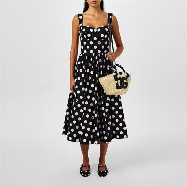 Dolce & Gabbana o1g2r1mq1024 Midi Dresses in Neor & White Size M / US 6-8 / IT 42-44 - 4 Thumbnail