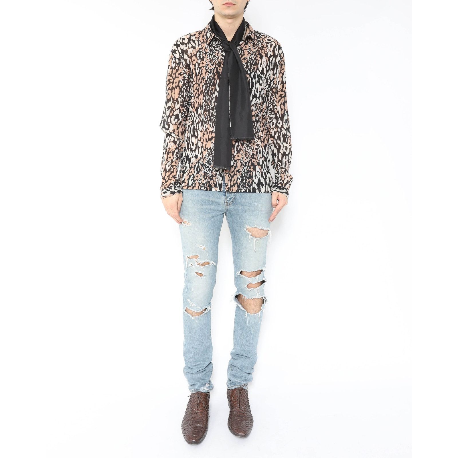 Saint Laurent Paris Leo Silk Shirt Size US XS / EU 42 / 0 - 8 Thumbnail