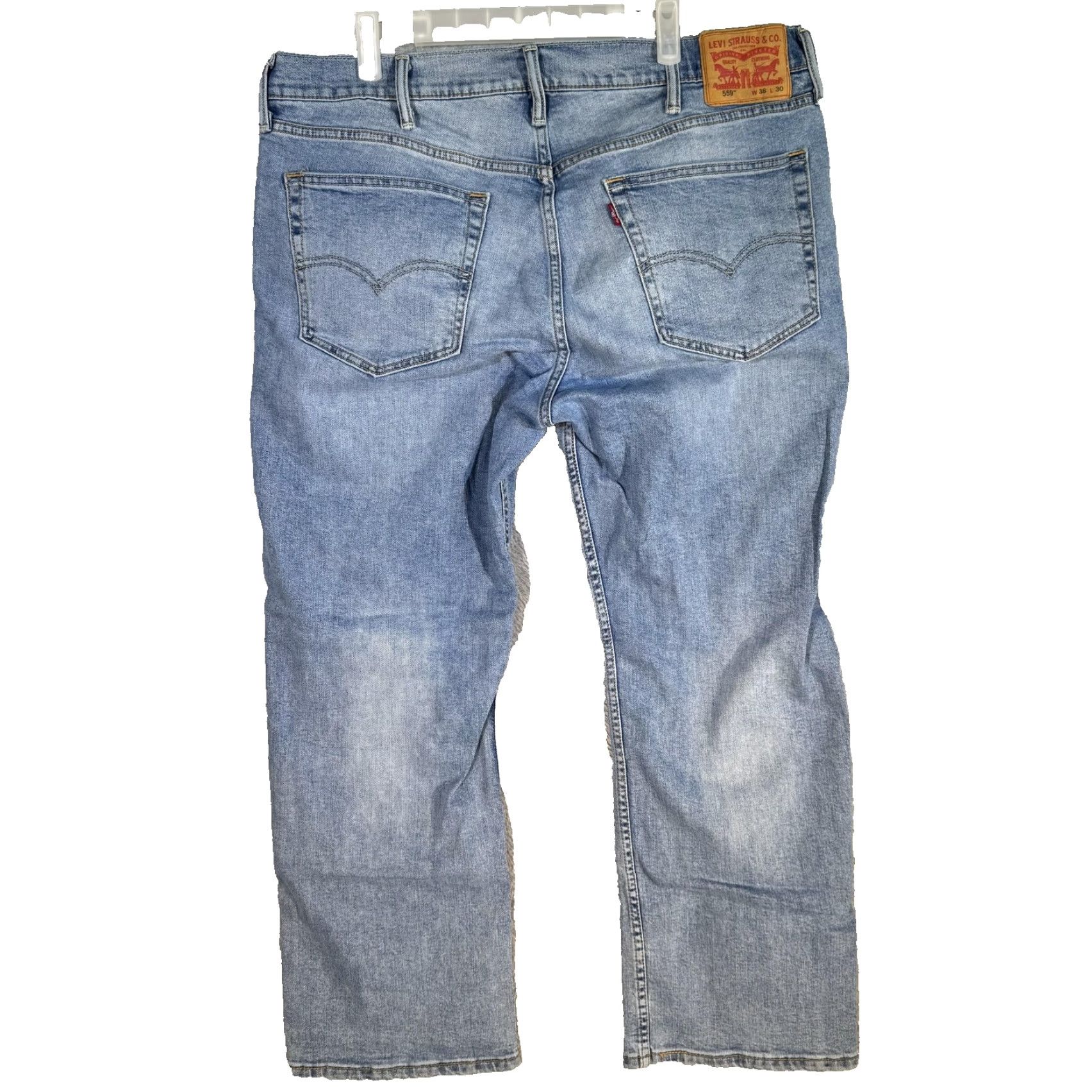 Levi's Levi's 559 Jeans Mens 38x30 Blue Whiskered Relaxed Straight Denim Mid Rise Pants Size US 38 / EU 54 - 2 Thumbnail