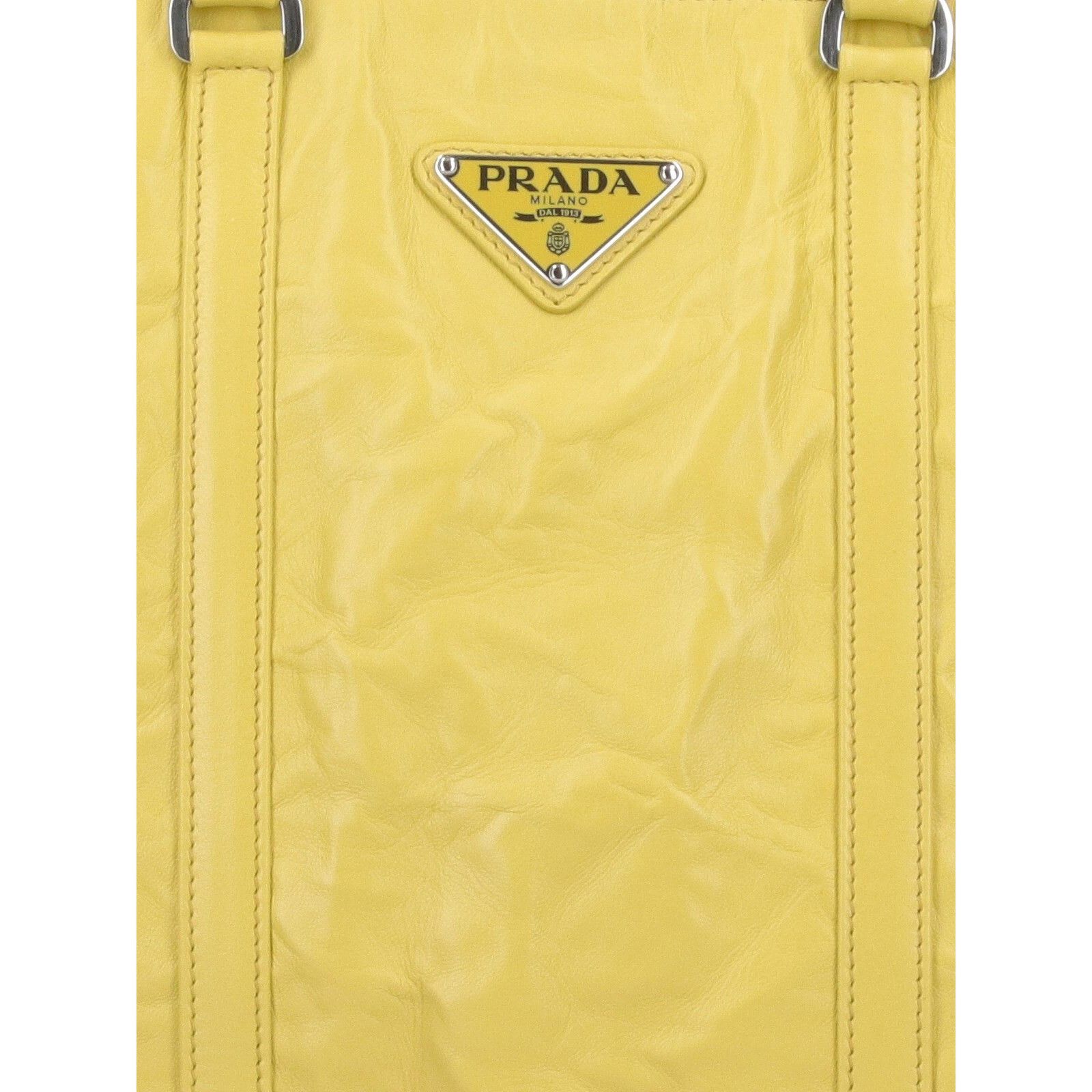 Prada PRADA Yellow Leather Tote Bag New Size ONE SIZE - 4 Thumbnail