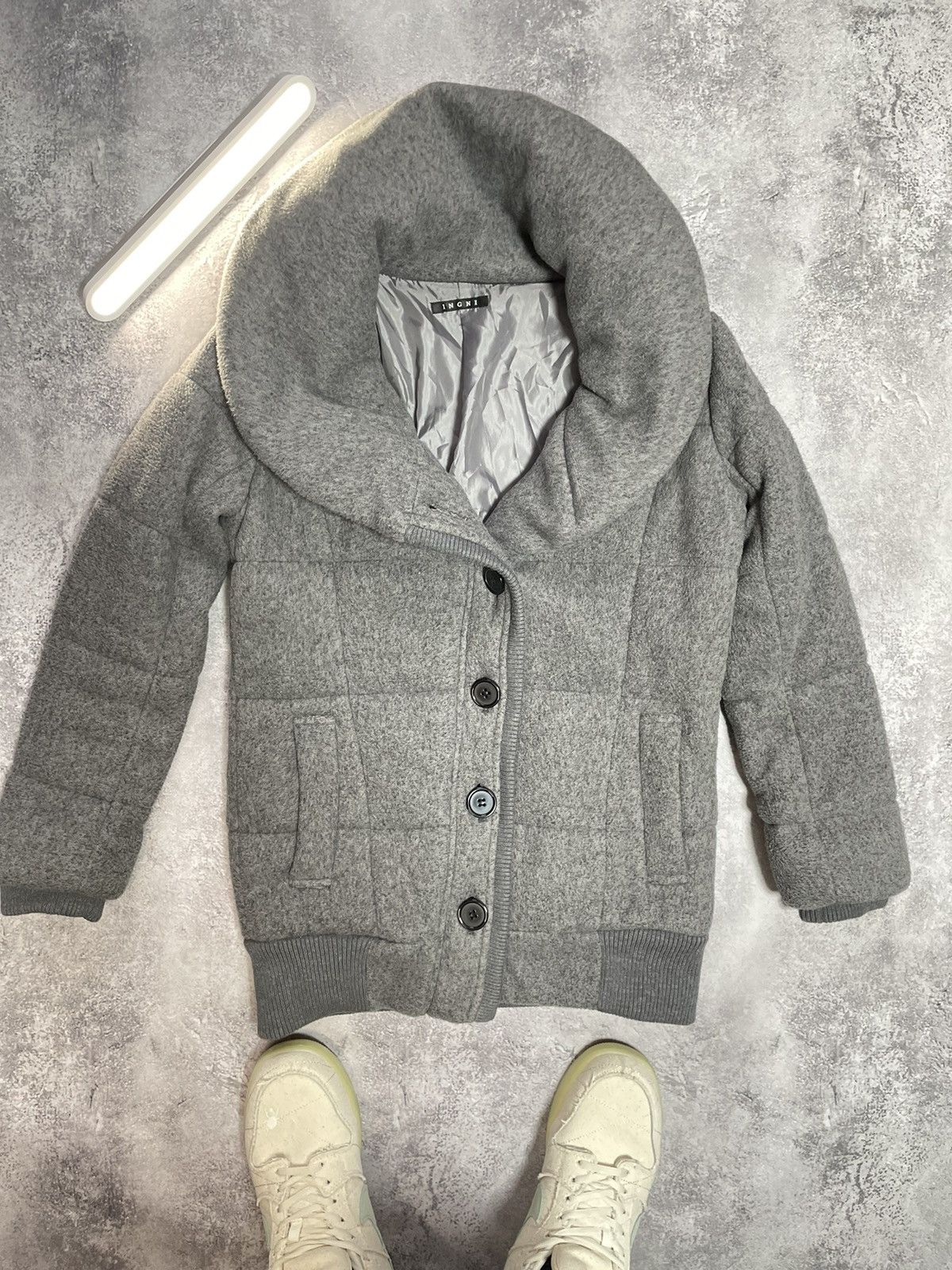 Aran Isles Knitwear × Japanese Brand Japanese Brand Ingni Silver Technical Jacket rare Size M / US 6-8 / IT 42-44 - 1 Thumbnail