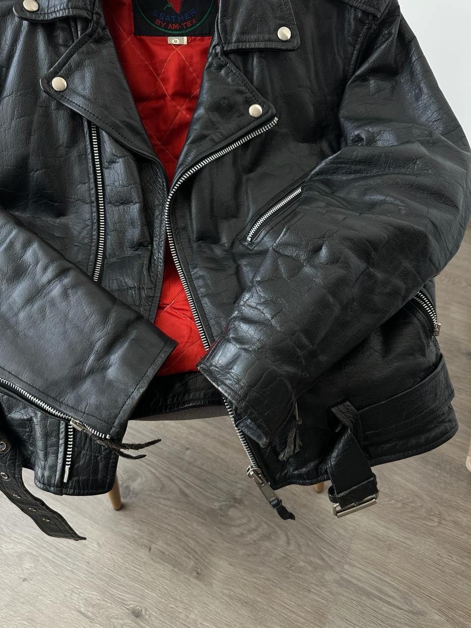 Genuine Leather × Vintage Vintage Japanese Black Leather Moto Distressed Jacket Size US S / EU 44-46 / 1 - 20 Thumbnail