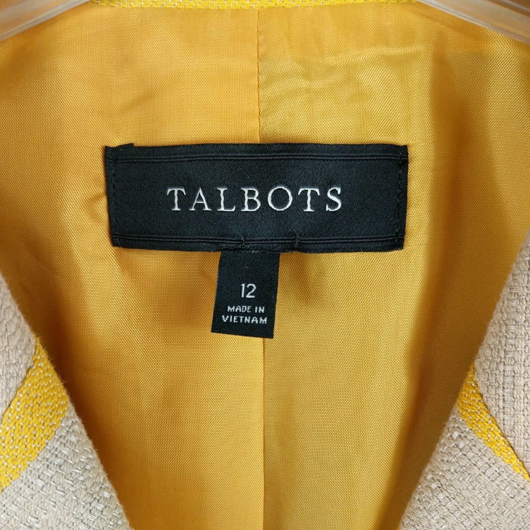 Talbots Talbots Blazer Jacket Women 12 Yellow Striped Linen Blend Double-Breasted Suit Jacket Mens/Womens Size XL / US 12-14 / IT 48-50 - 3 Thumbnail