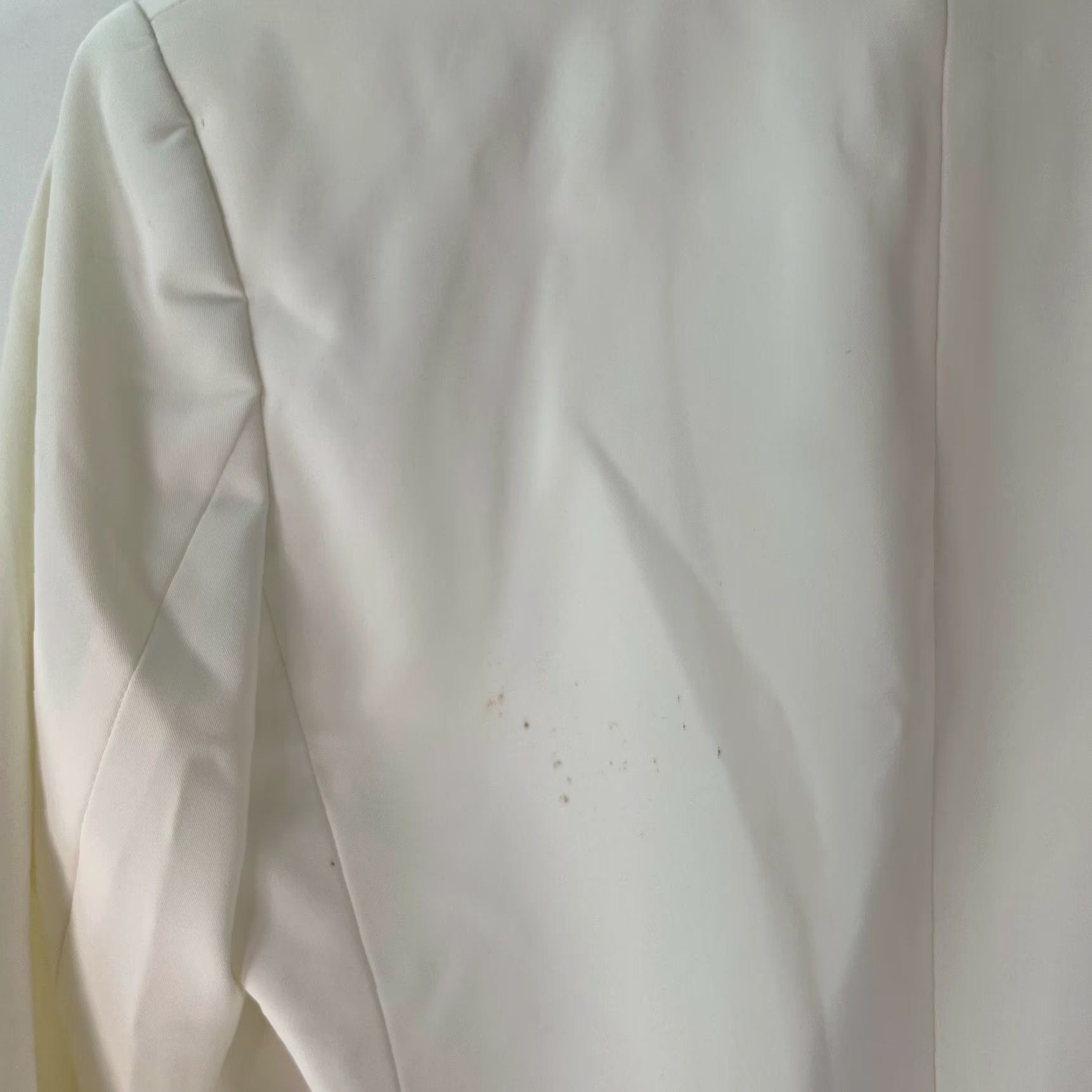 Vintage Womens Blazer Shirt Cream Formal Notch Lapel Ruched Long Sleeves Size M Size M / US 6-8 / IT 42-44 - 5 Thumbnail
