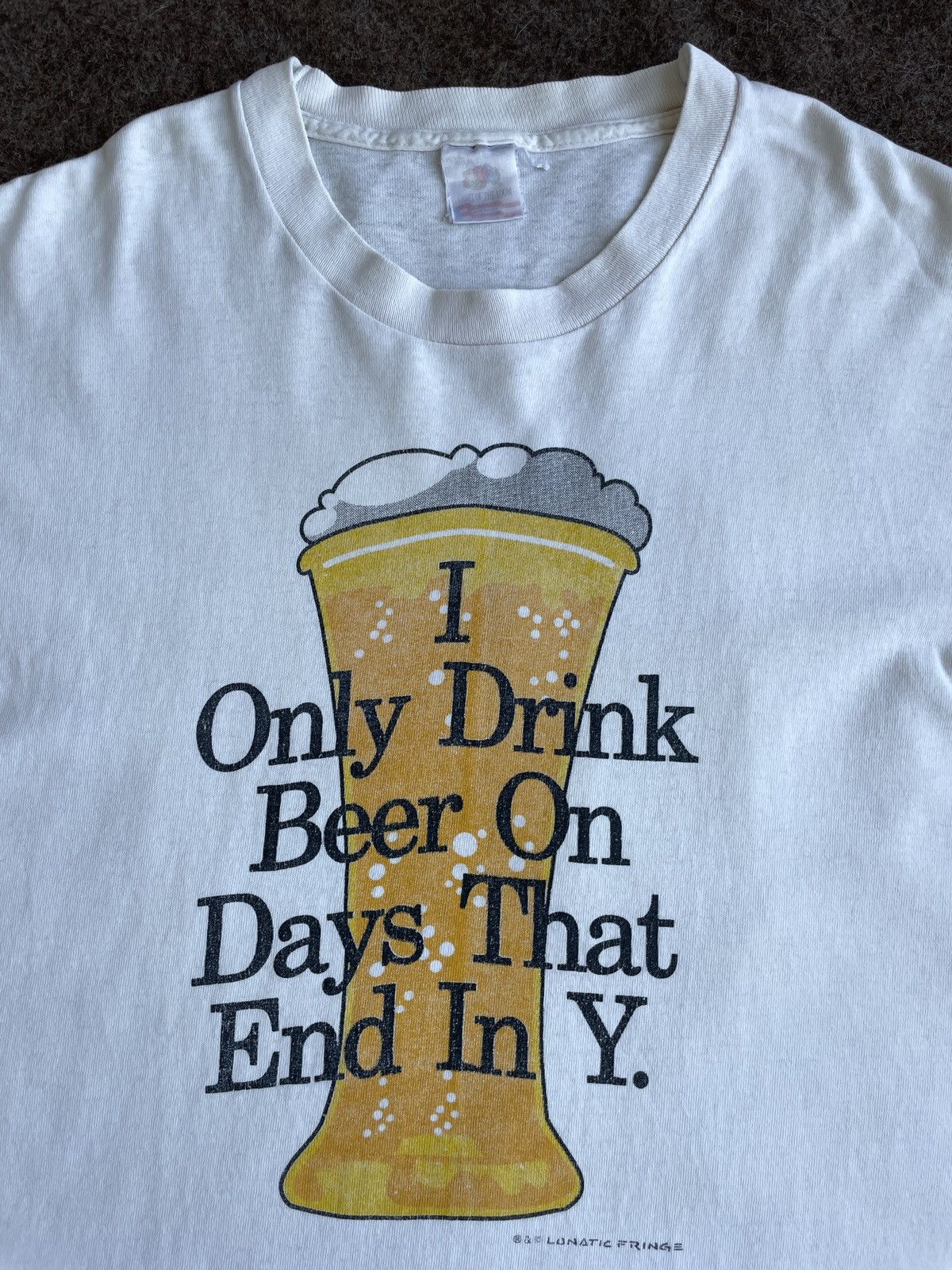 Fruit Of The Loom Vintage FOTL Humor Joke Beer T-Shirt Size US XL / EU 56 / 4 - 2 Thumbnail