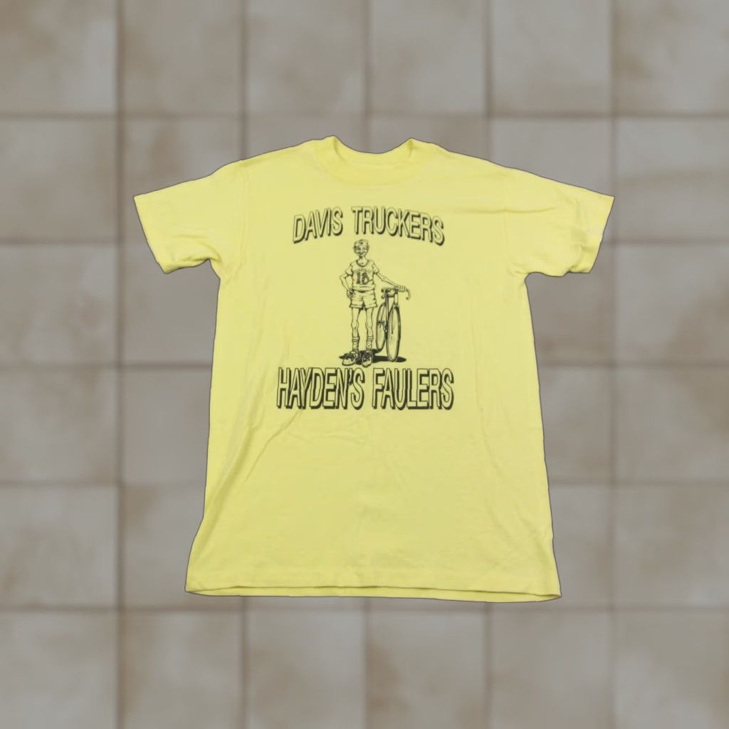 Vintage VINTAGE Ragbrai Shirt Mens L Yellow 80s School Davis Trucker Cotton Polyester Jersey T-Shirt Platinum Plus Size US L / EU 52-54 / 3 - 1 Thumbnail