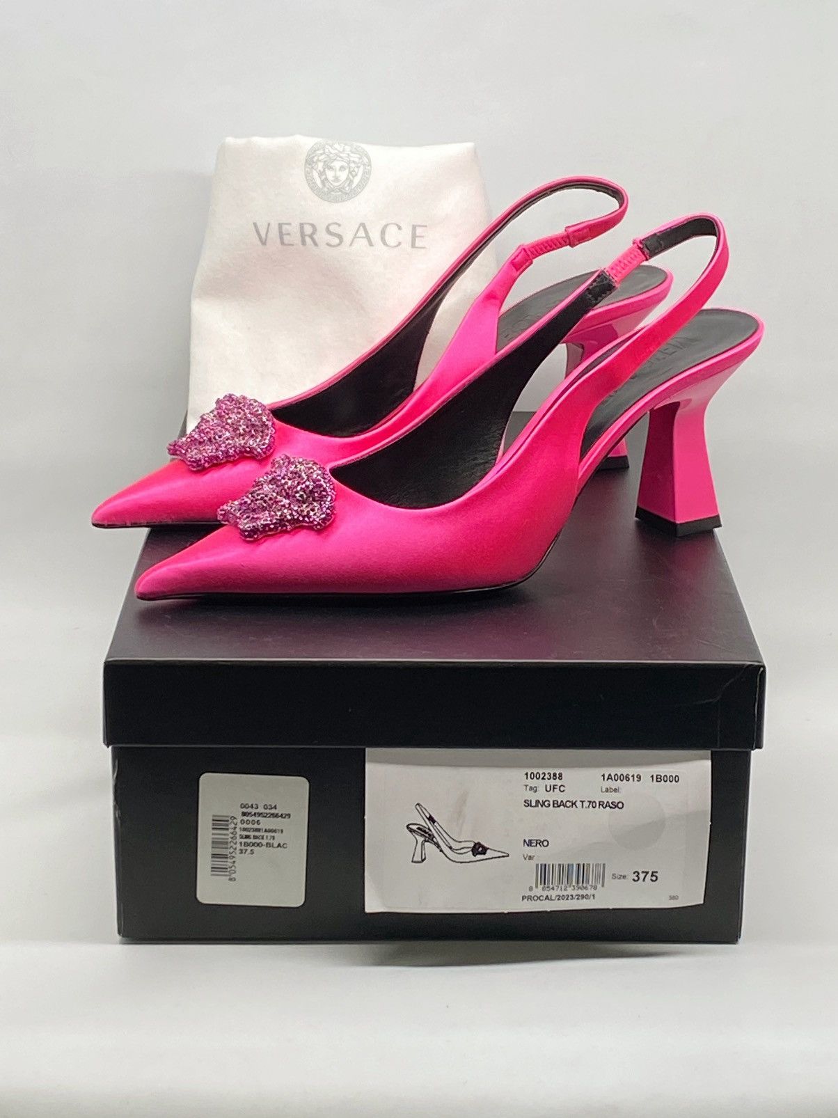 Versace Versace La Medusa Embellished Slingback Pump size 37.5 Size US 7.5 / IT 37.5 - 12 Thumbnail