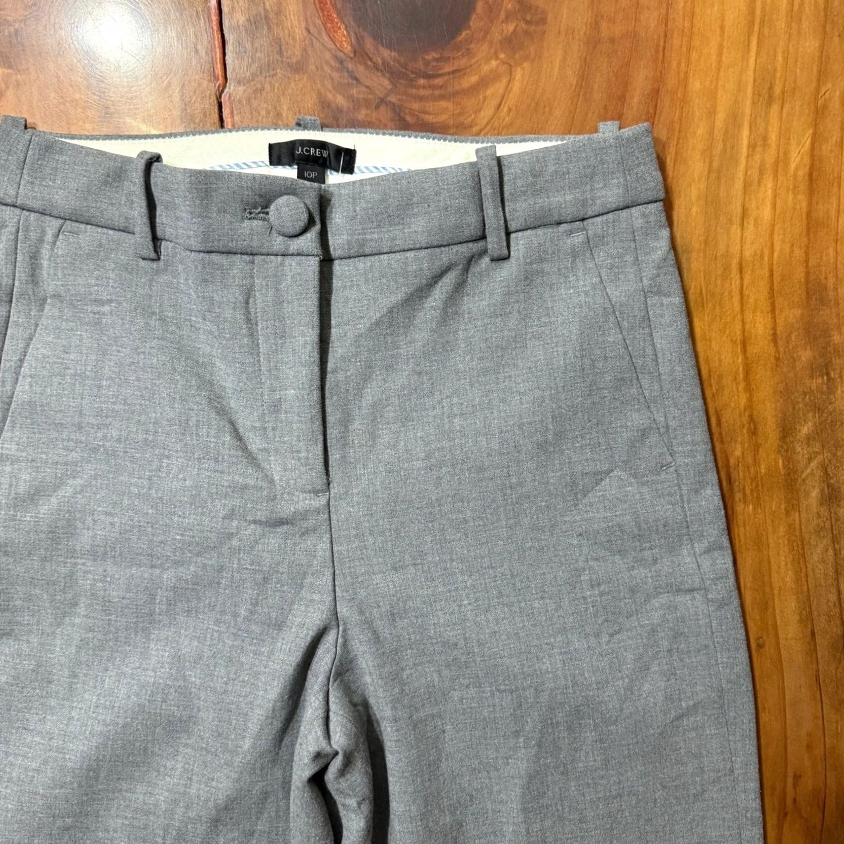 J.Crew J. Crew Womens Pants 10P Peyton Career Business Gray Stretch Pull On Full Length A17 Size 32" / US 10 / IT 46 - 4 Thumbnail