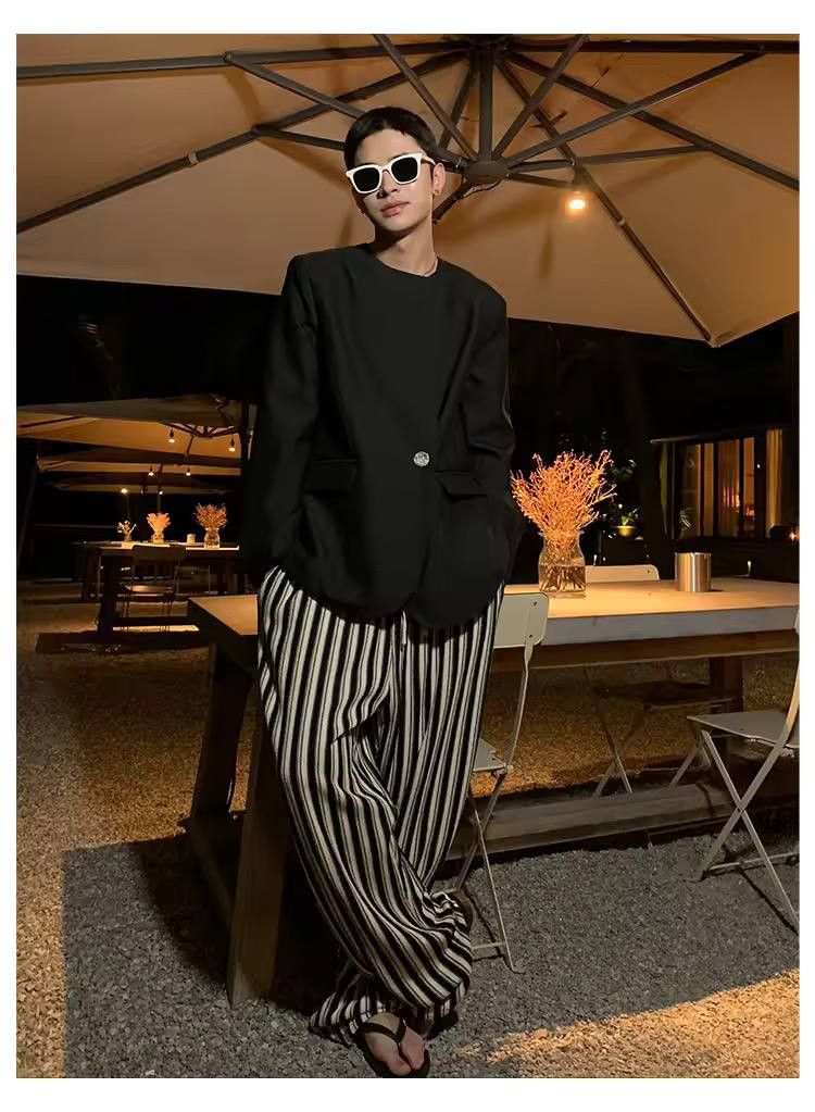 Japanese Brand × Vintage Comfortable casual pants with stripes Size US 34 / EU 50 - 4 Thumbnail