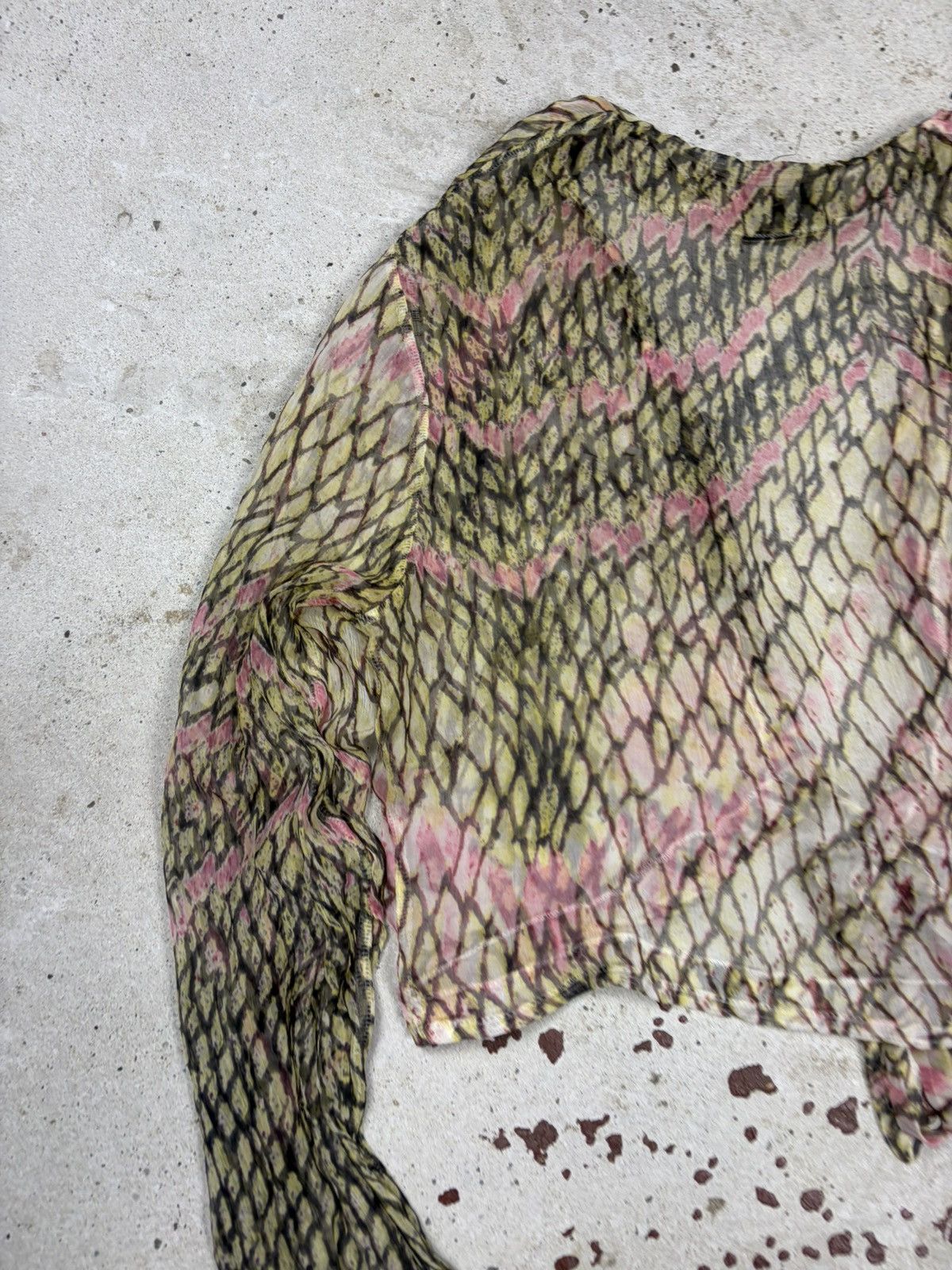 Just Cavalli Vintage 2000s Just Cavalli Snake Skin Print Mermaid Mesh Top Size M / US 6-8 / IT 42-44 - 12 Thumbnail