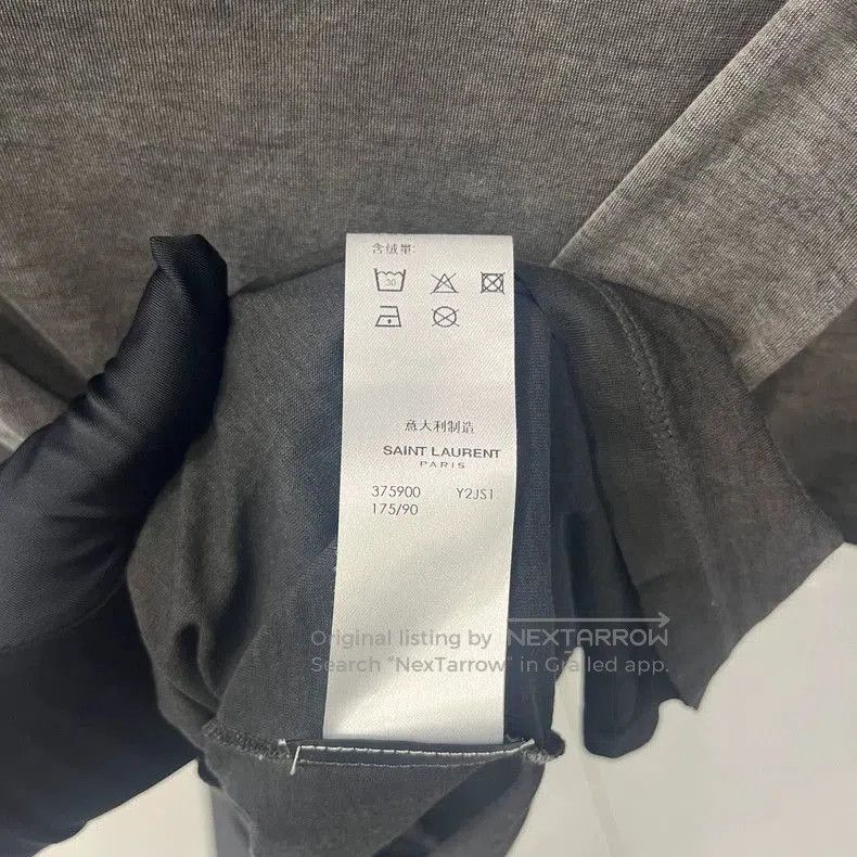 Saint Laurent Paris SAINT LAURENT Distressed Short Sleeve T. Size US XL / EU 56 / 4 - 5 Thumbnail