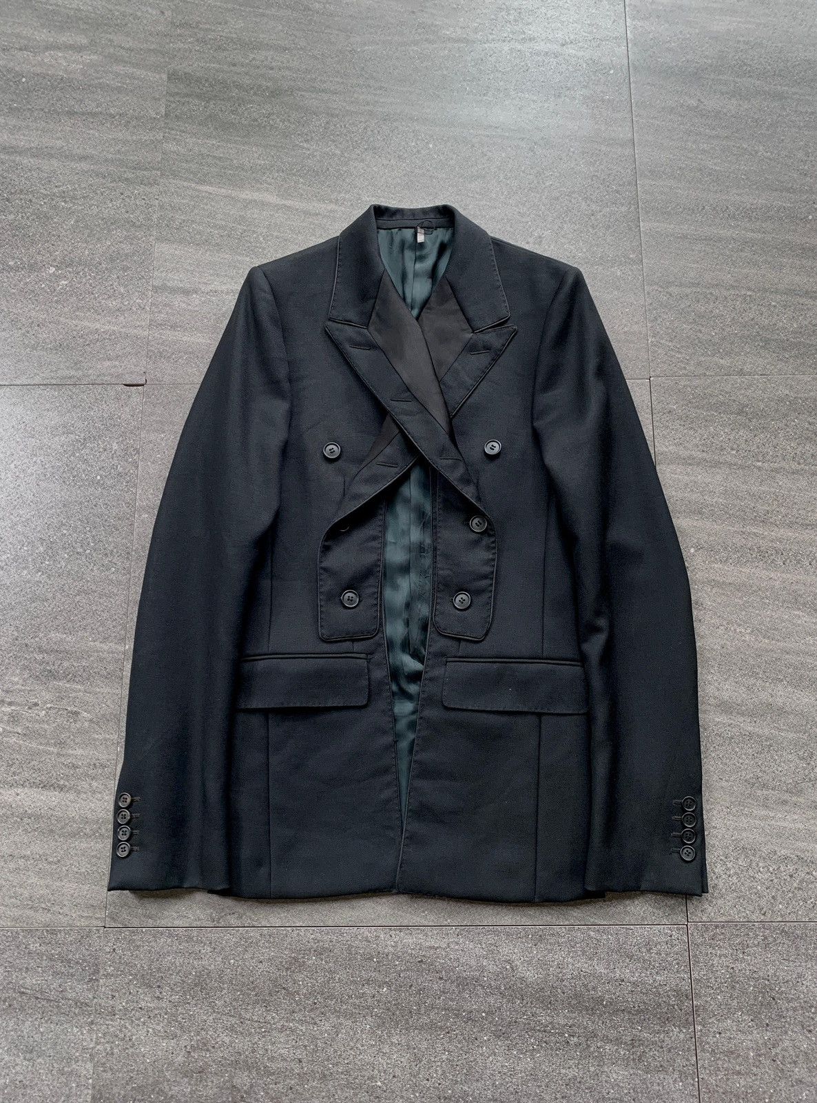 Dior F/W 2006 Crossed Lapels Blazer Jacket by Hedi Slimane Size 46S - 1 Thumbnail