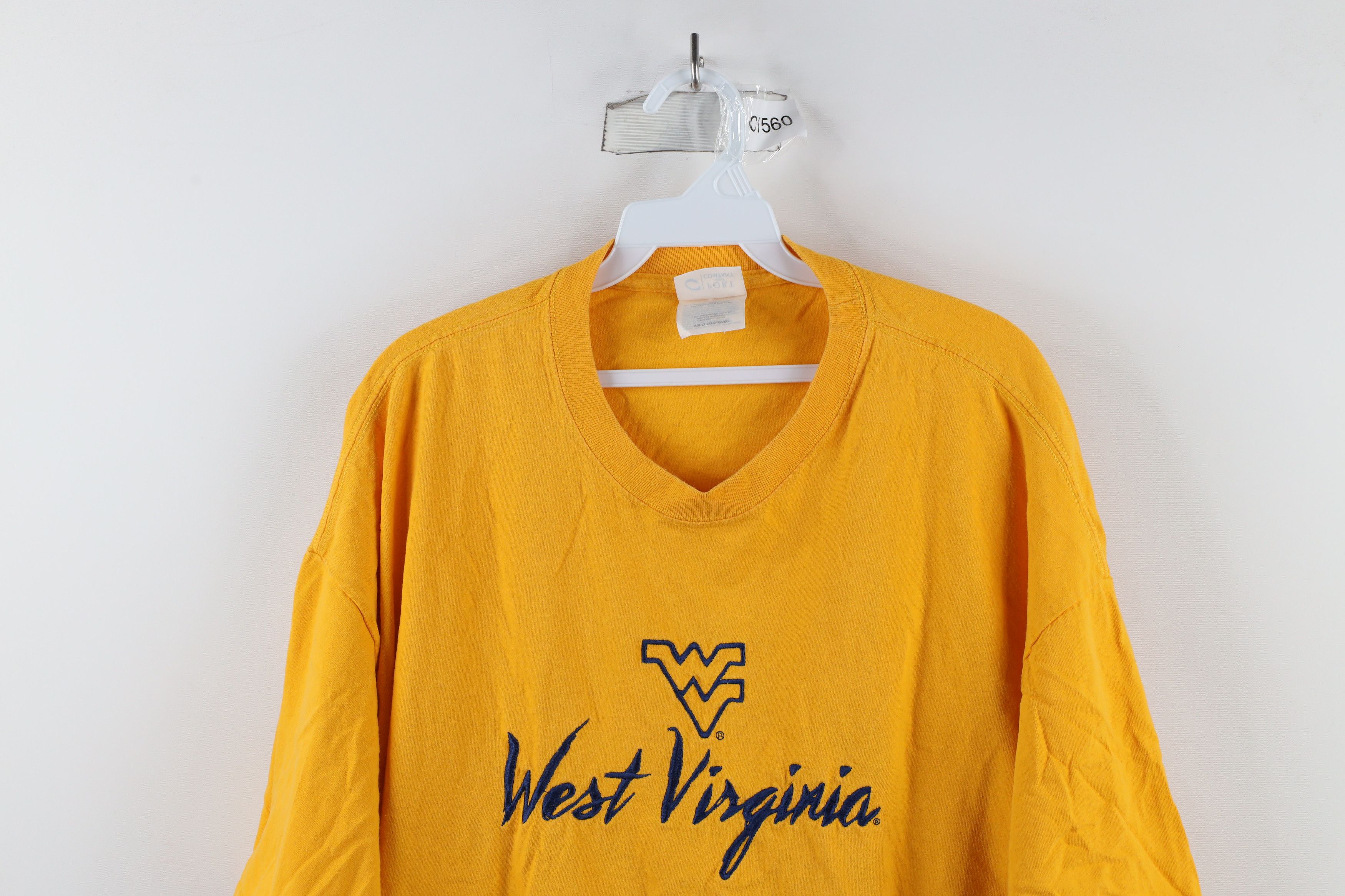 Vintage Vintage 90s Script West Virginia University T-Shirt Yellow Size US XXL / EU 58 / 5 - 2 Thumbnail