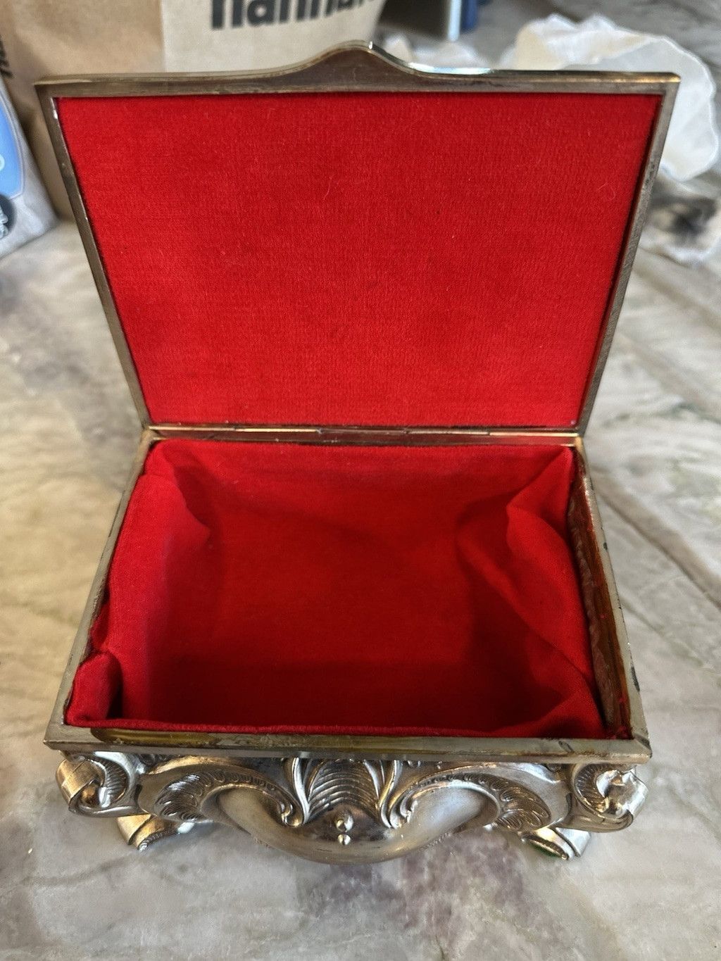 The Unbranded Brand Vintage Art Nouveau Silverplate Victorian Ornate 6” Jewely B Size ONE SIZE - 10 Thumbnail