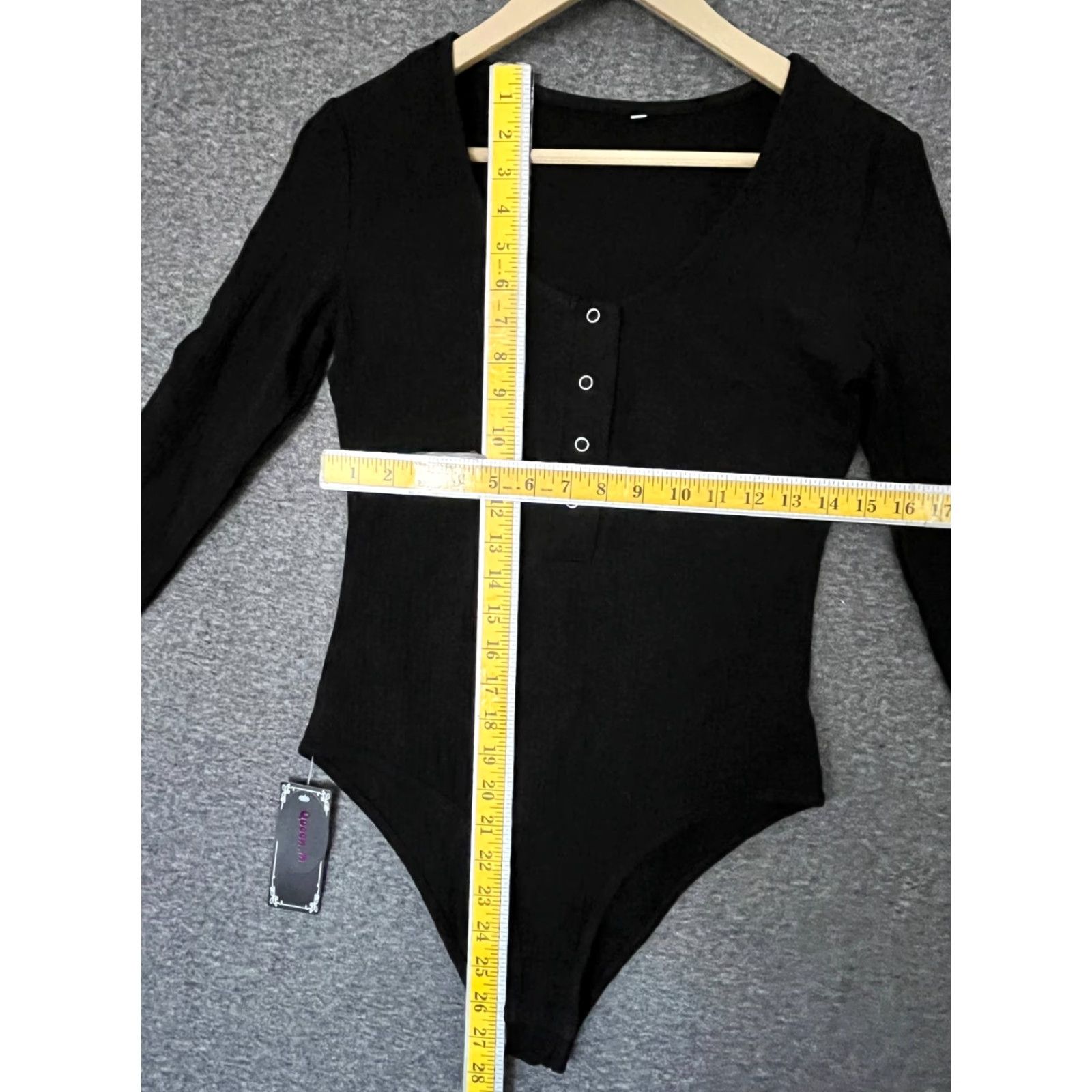 Vintage Queen.M Black Scoop Neck Bodysuit Shirt for Women Button Down M Size M / US 6-8 / IT 42-44 - 4 Thumbnail