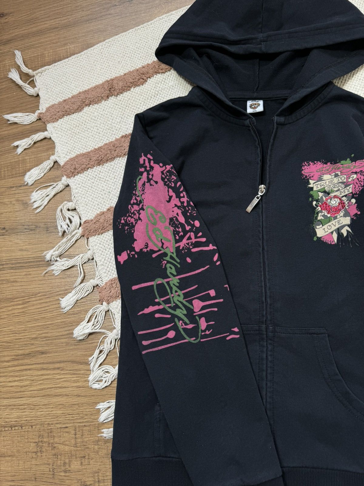 Ed Hardy VINTAGE ED HARDY PRINTED 2000s ZIP UP HOODIE Size XXL / US 16-18 / IT 52-54 - 7 Thumbnail