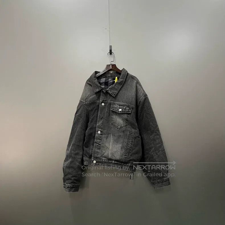 Balenciaga Black Washed Irregular Denim Jacket