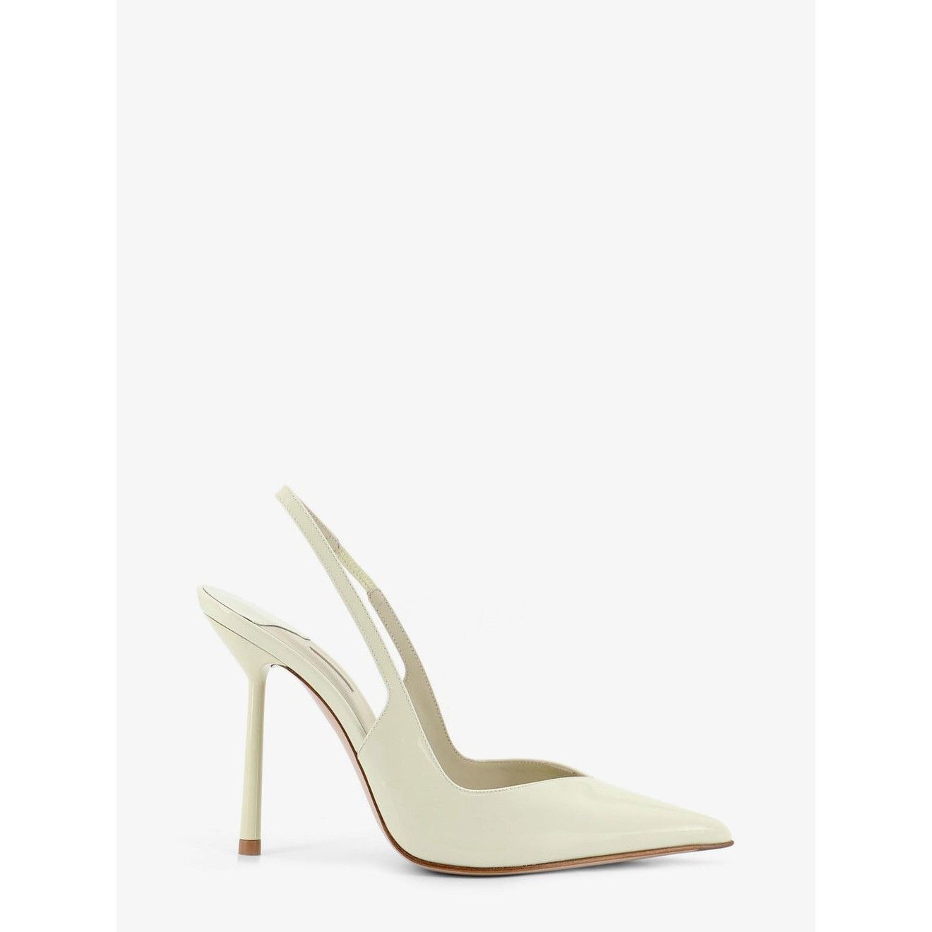 LE SILLA Chanel Vivienne White Patent Leather 100mm Heel San