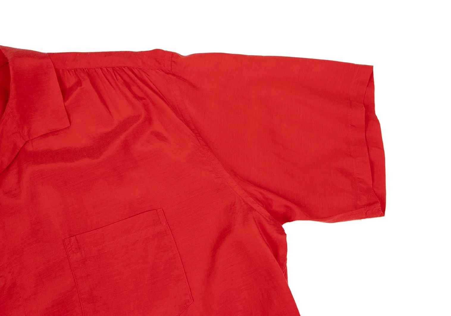Yohji Yamamoto Yohji Yamamoto Gathered Open Collar Shirt Red Size US M / EU 48-50 / 2 - 6 Thumbnail